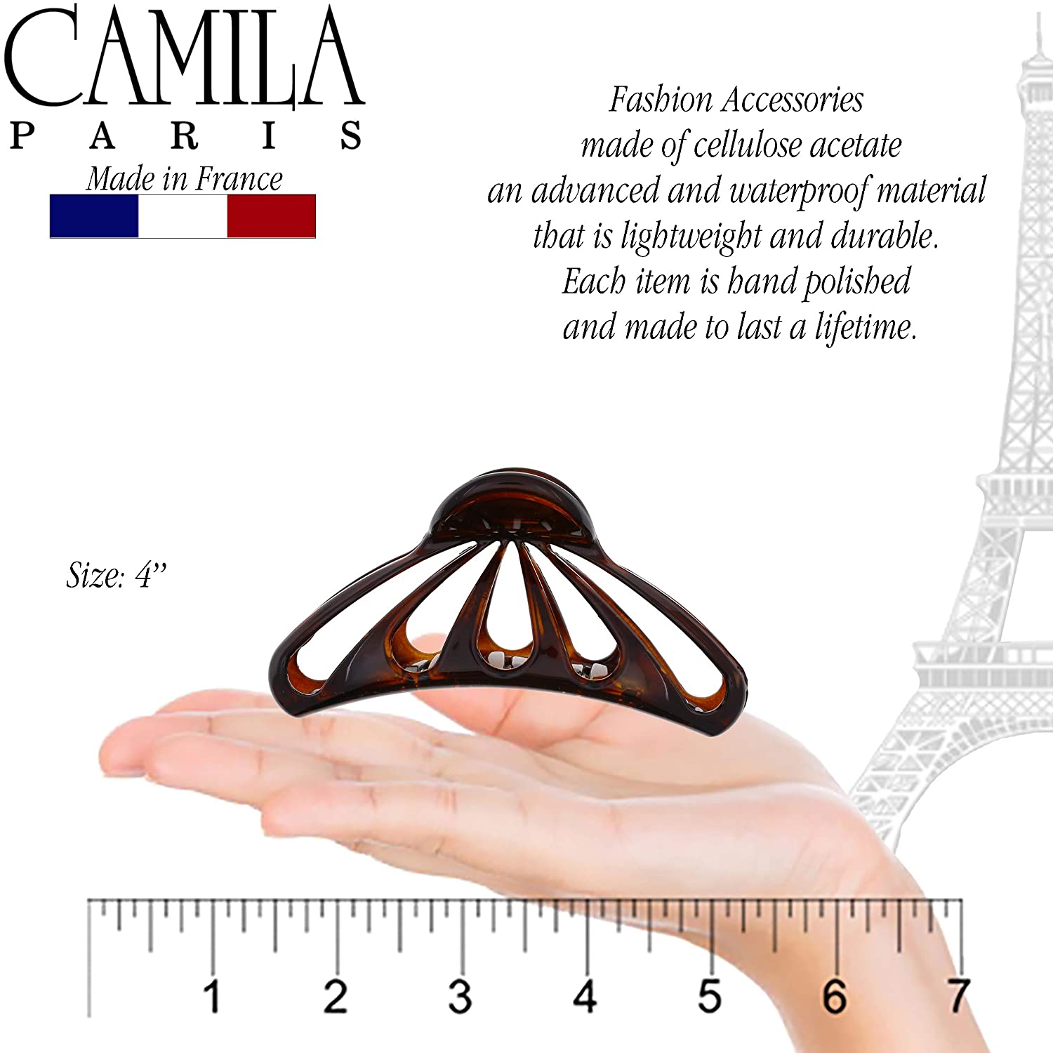 Camila Paris French claw clip cellulose acetate
