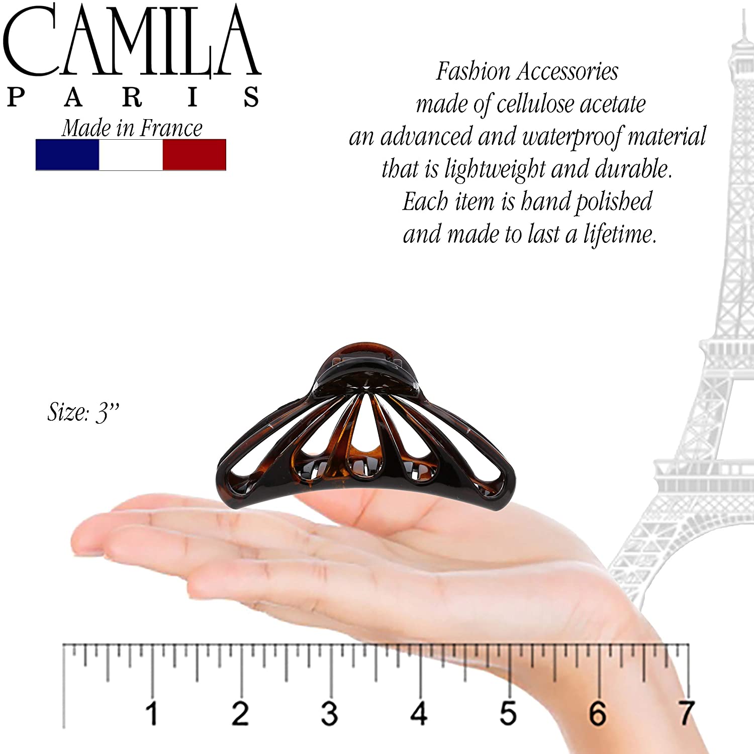 Camila Paris 2.75 Inch French claw clip cellulose acetate