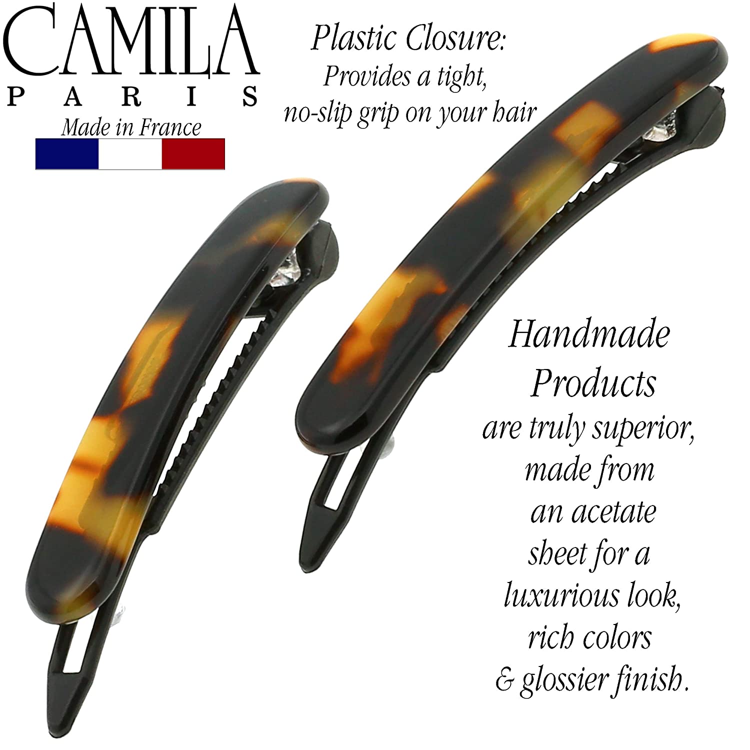 Camila Paris Metal-Free French barrette cellulose acetate
