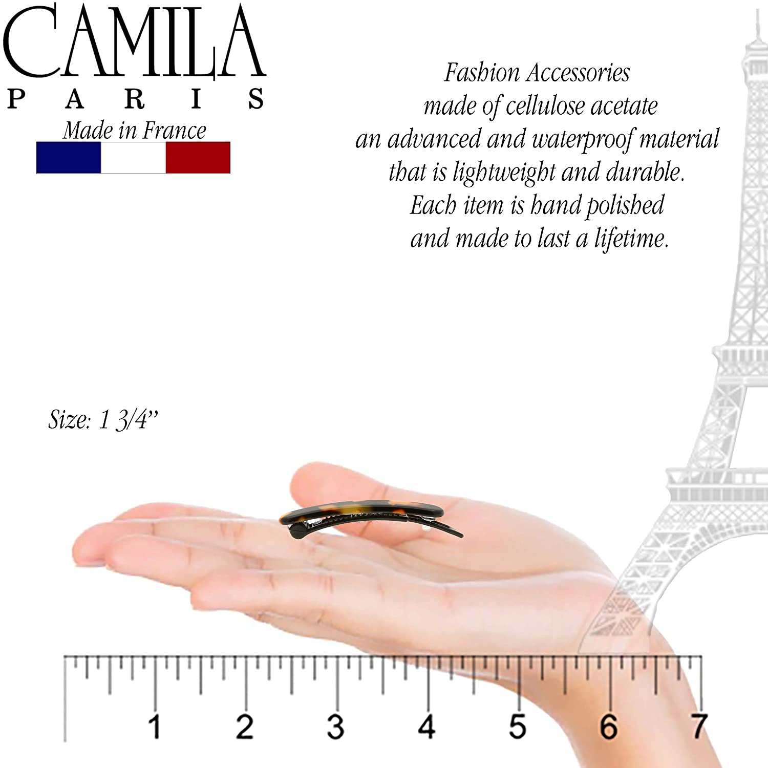 Camila Paris Metal-Free French barrette cellulose acetate
