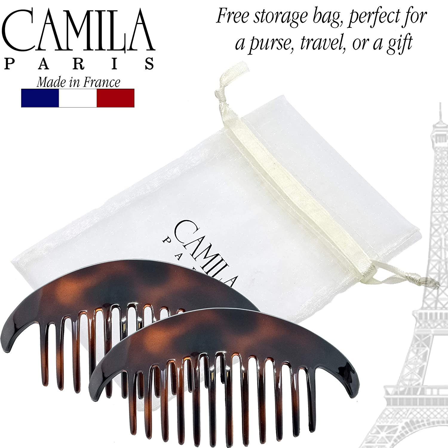 Camila Paris Blonde Detangling French side comb cellulose acetate
