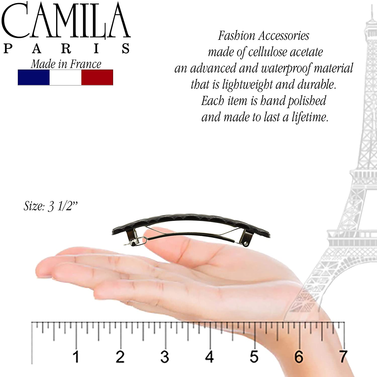 Camila Paris Blue French barrette cellulose acetate
