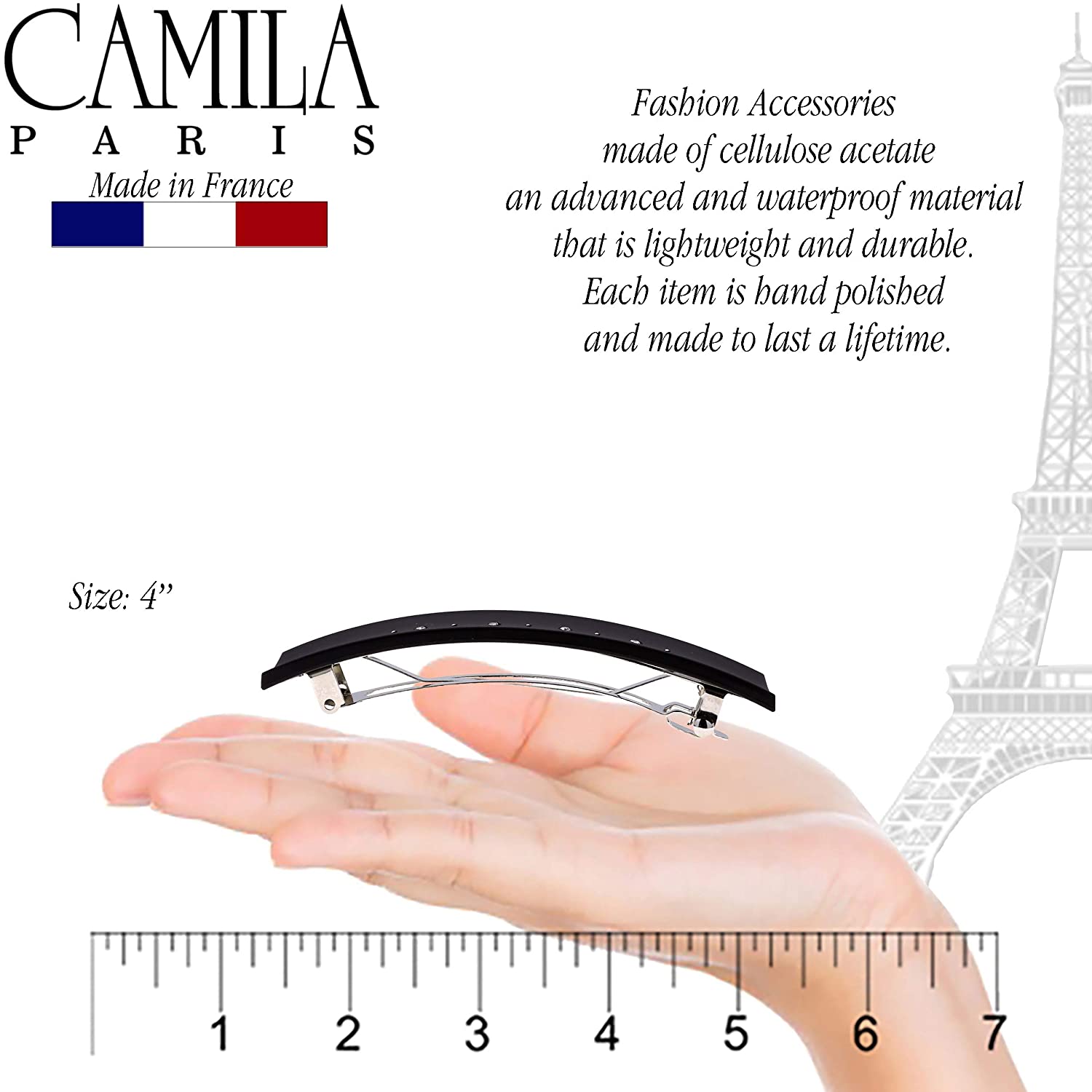 Camila Paris French barrette cellulose acetate