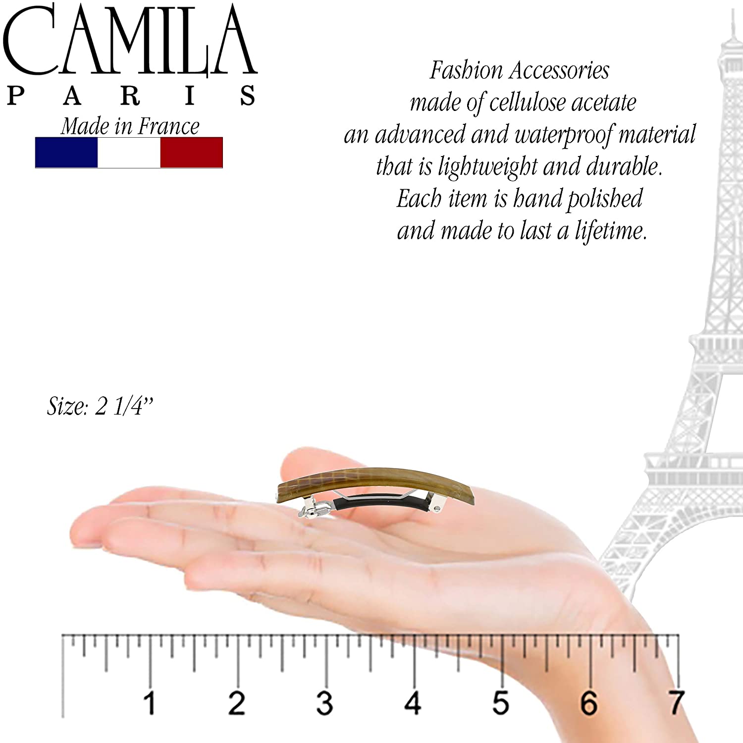 Camila Paris French barrette cellulose acetate
