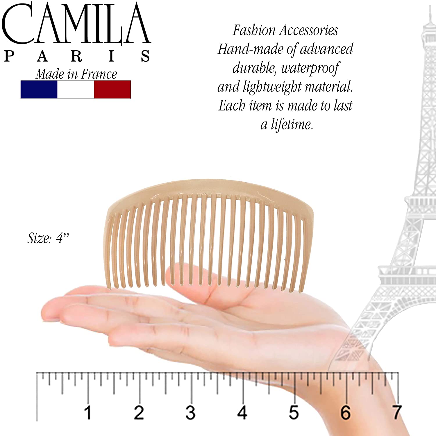 Camila Paris Detangling French side comb cellulose acetate