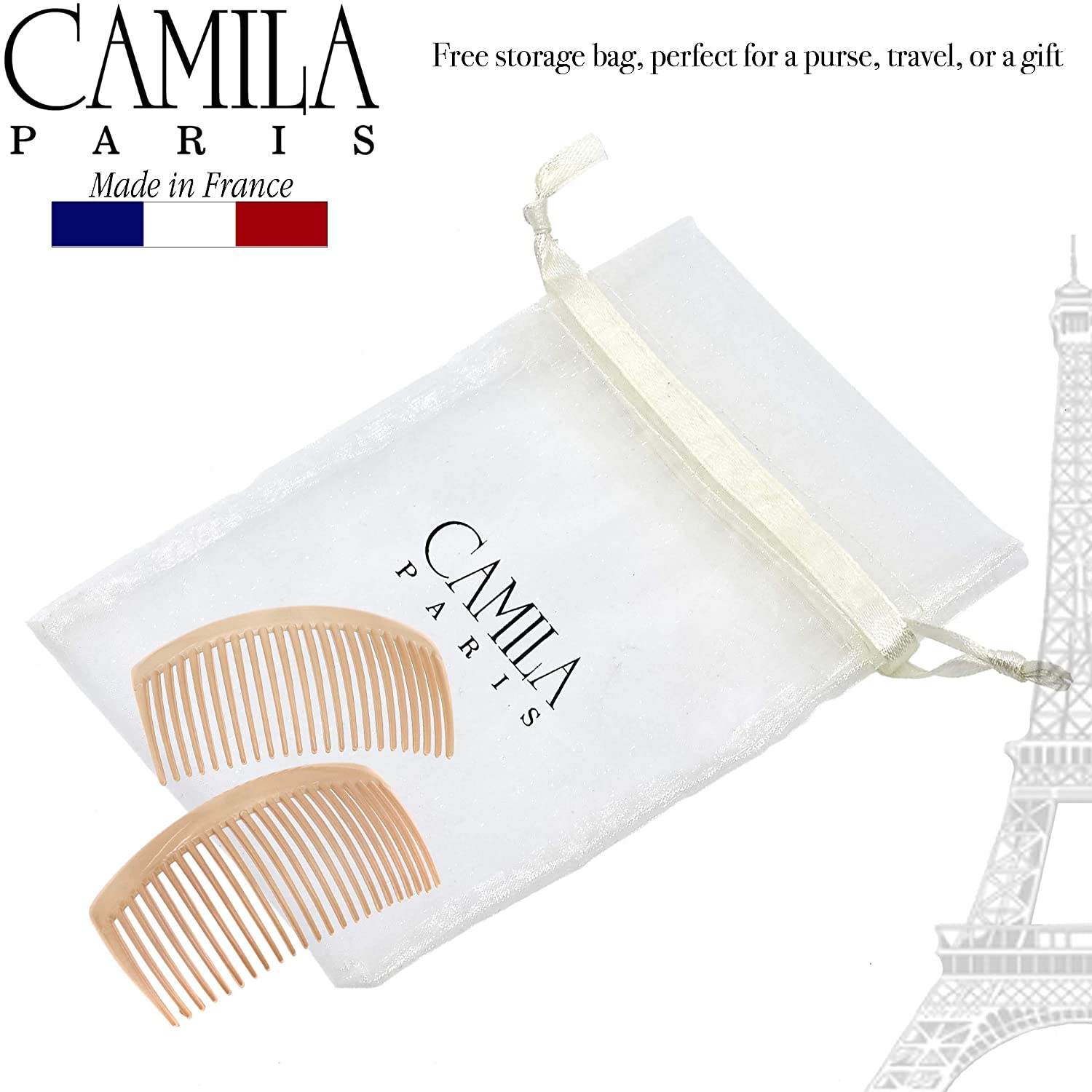 Camila Paris Detangling French side comb cellulose acetate