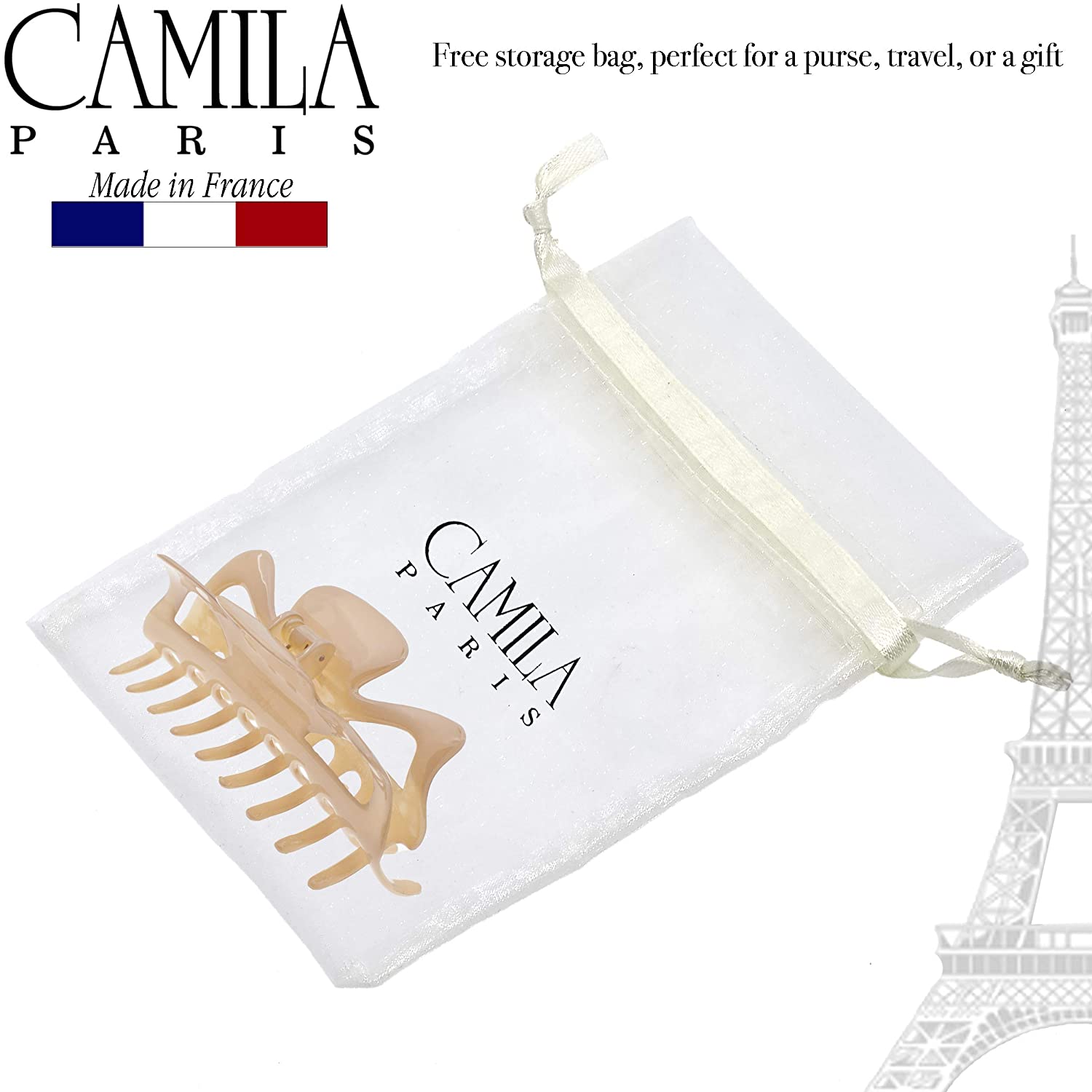 Camila Paris 4.5 Inch Elizabeth French hair clip cellulose acetate