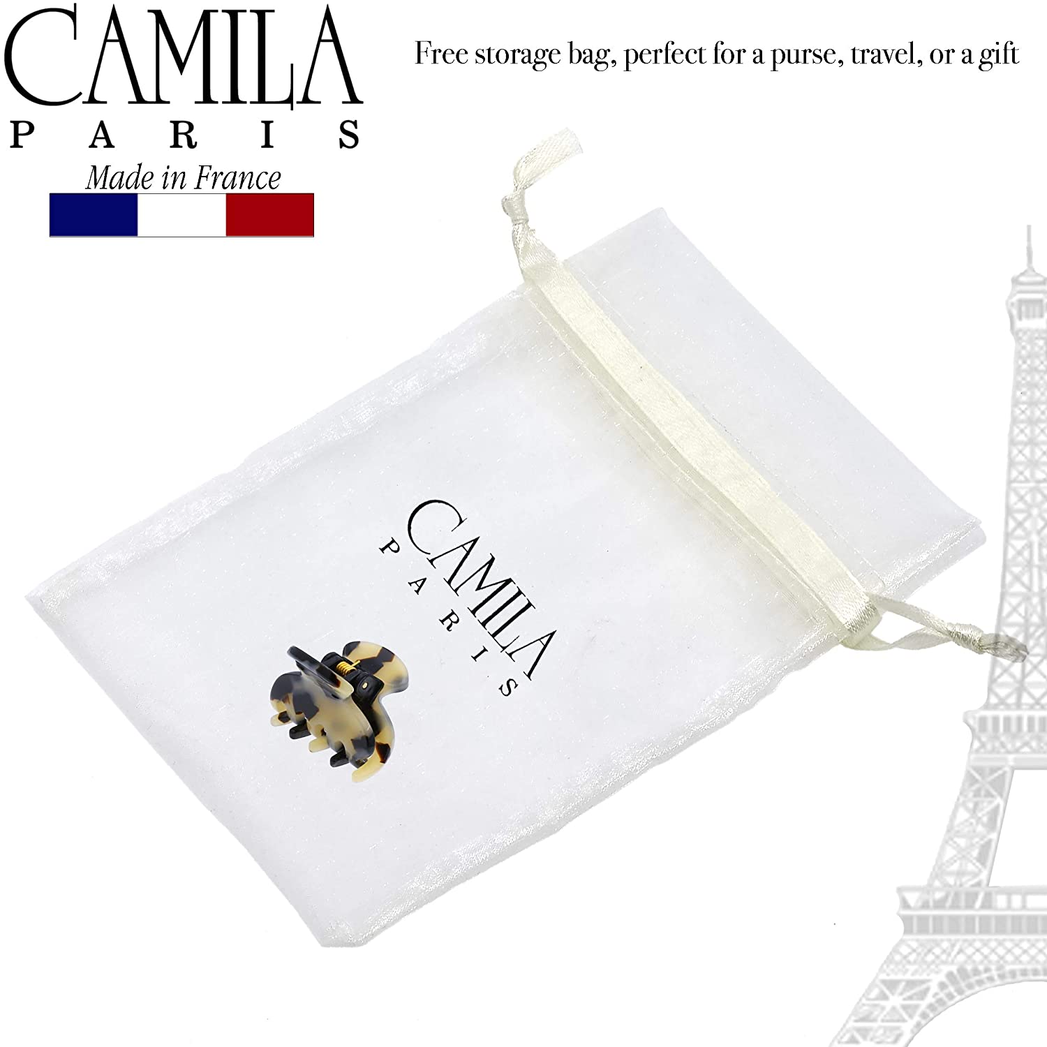 Camila Paris French hair clip cellulose acetate handmade