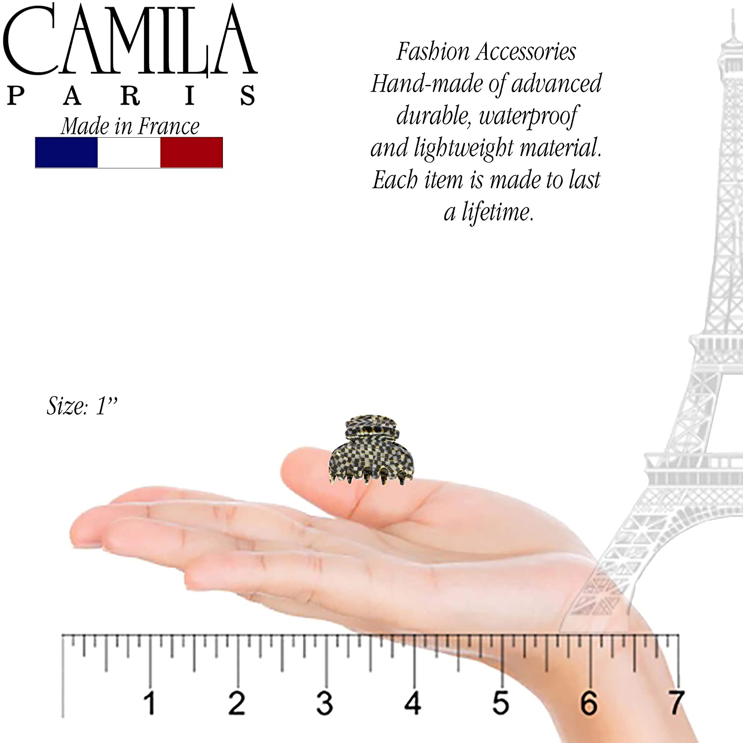 Camila Paris French hair clip cellulose acetate handmade