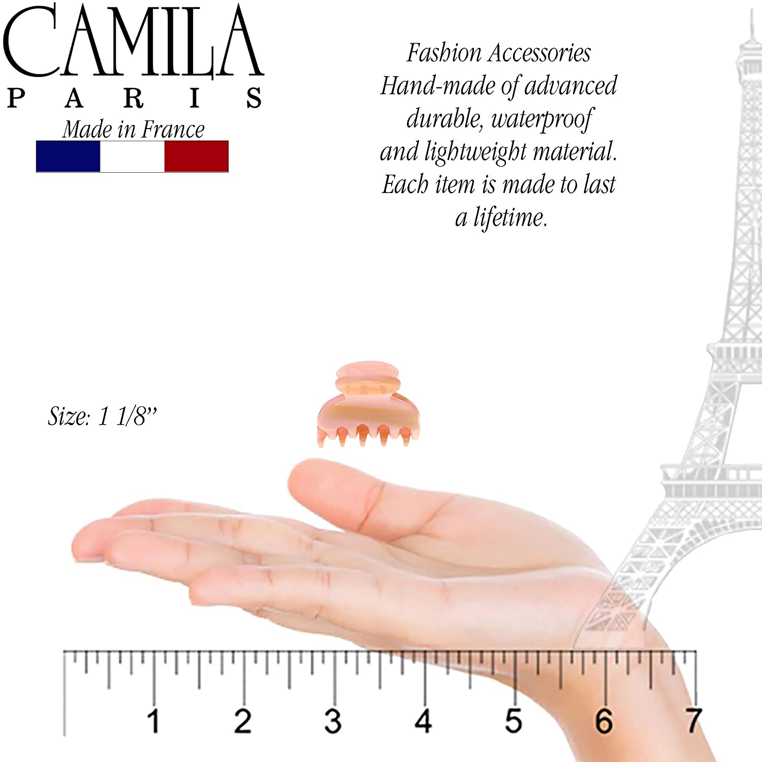 Camila Paris French hair clip cellulose acetate handmade