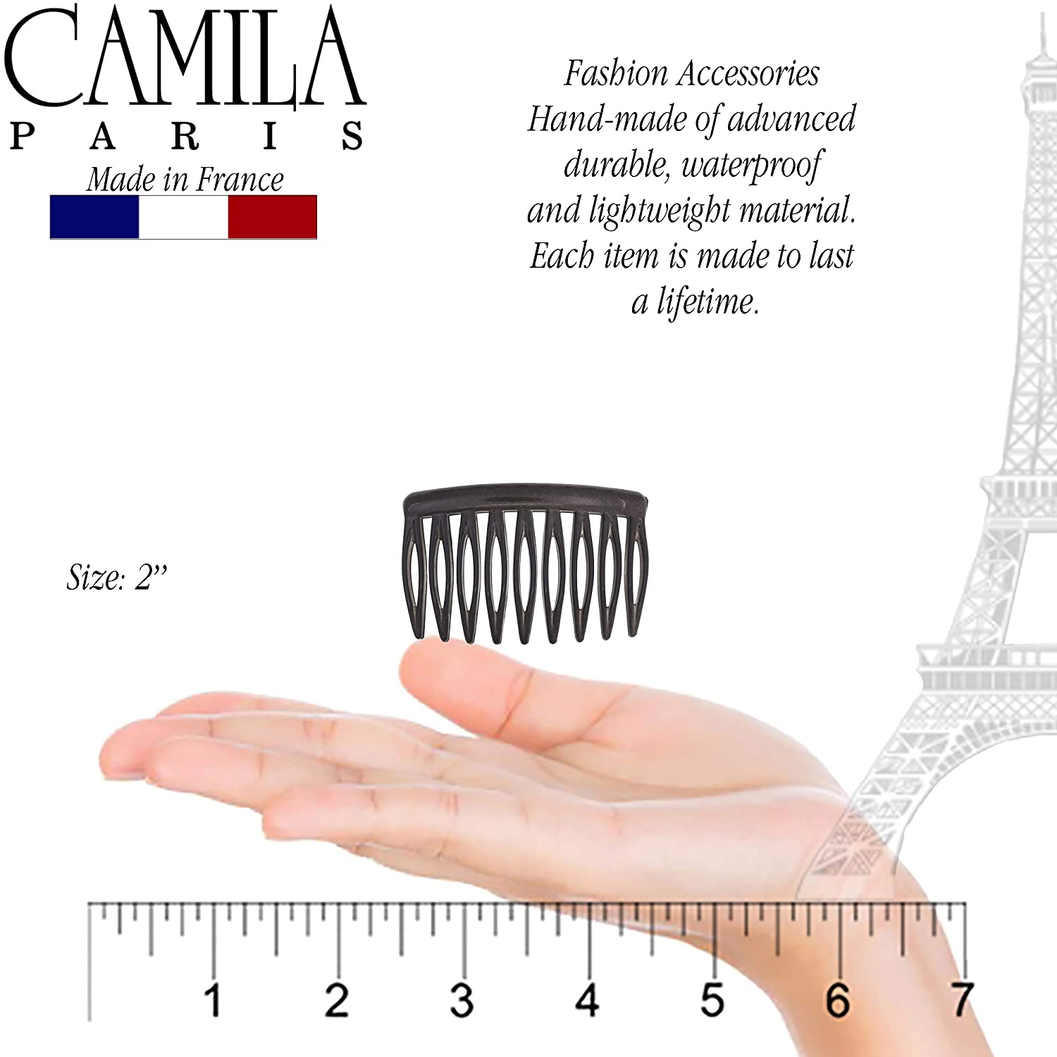 Camila Paris Detangling French side comb cellulose acetate