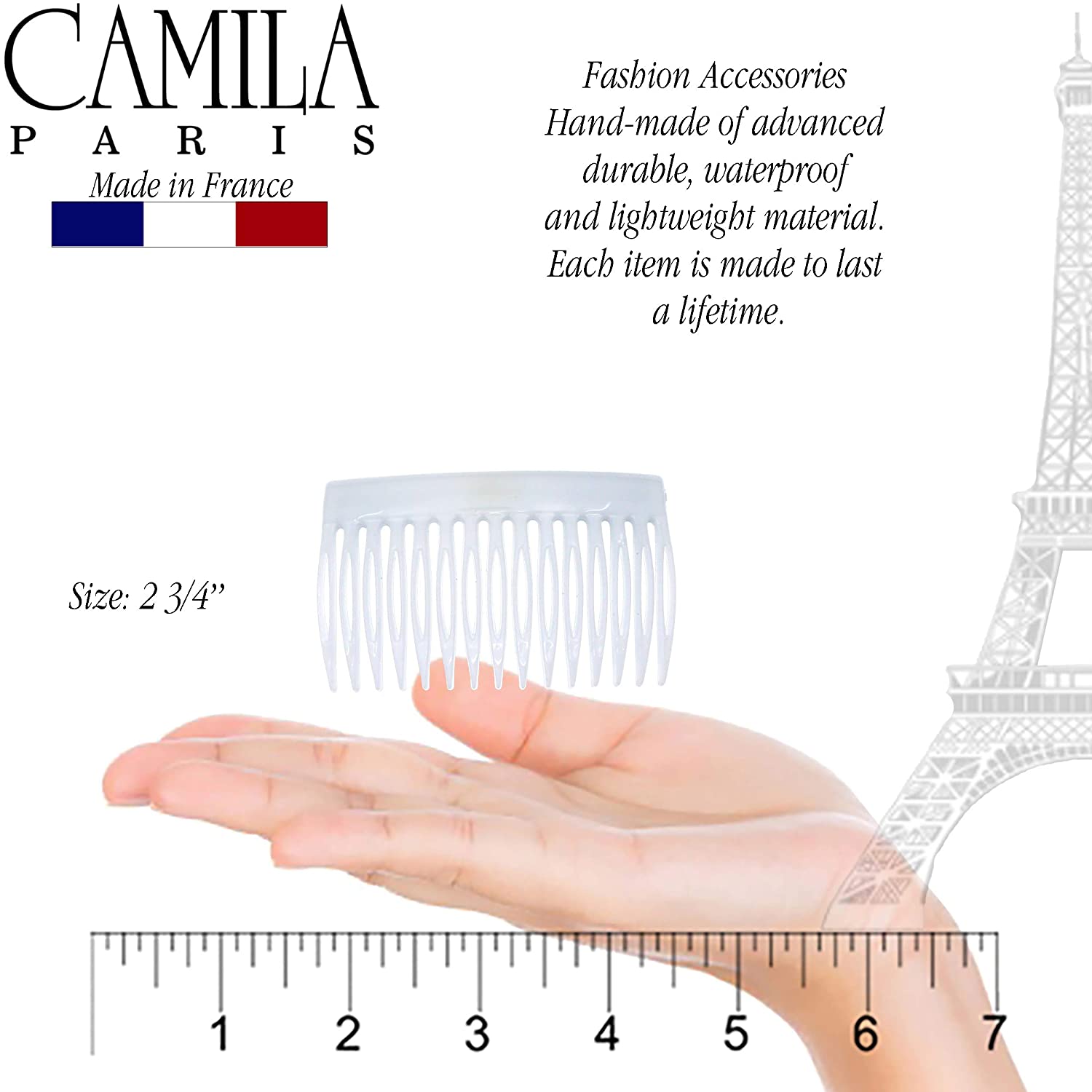 Camila Paris Detangling French side comb cellulose acetate