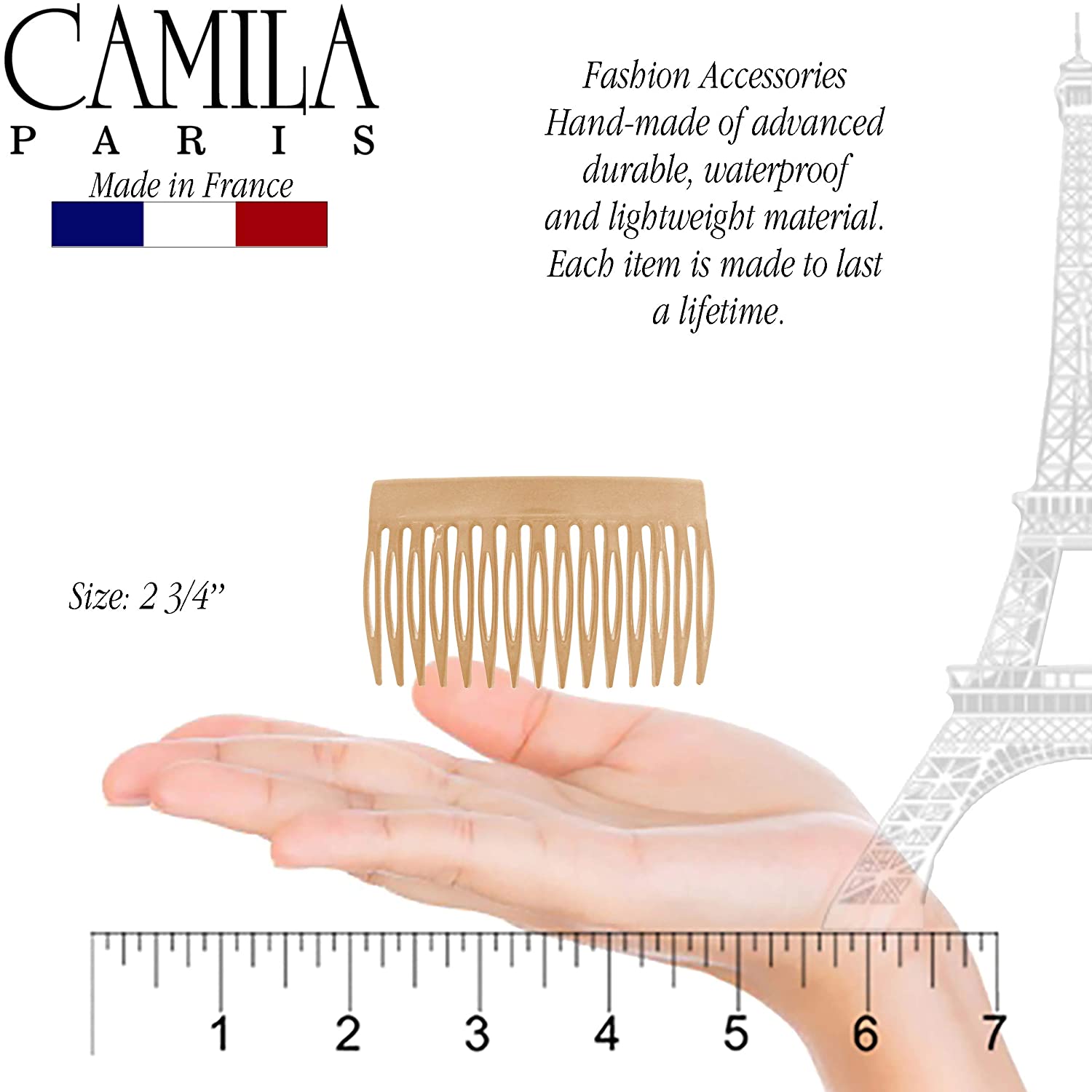 Camila Paris Detangling French side comb cellulose acetate