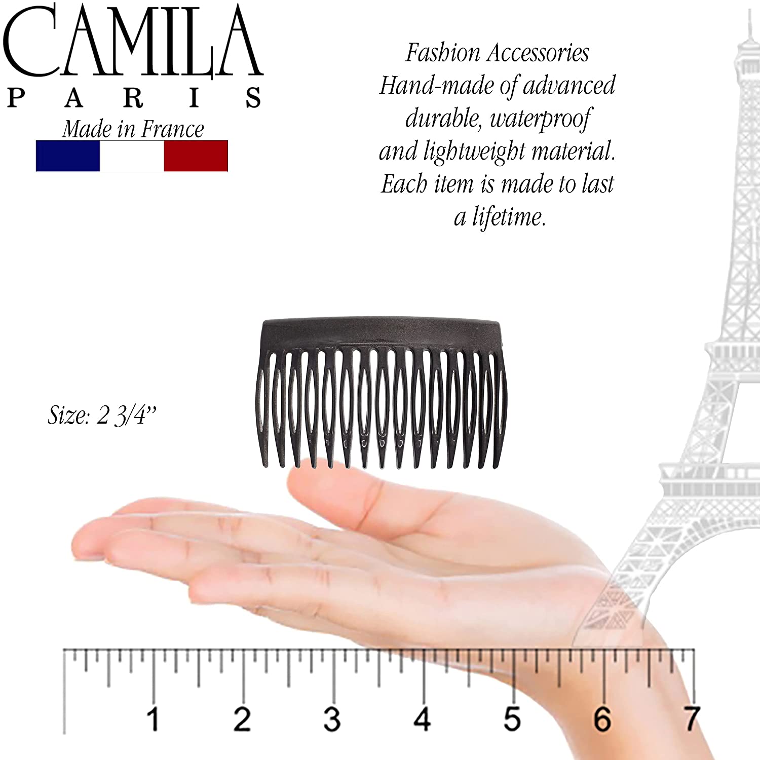 Camila Paris Detangling French side comb cellulose acetate