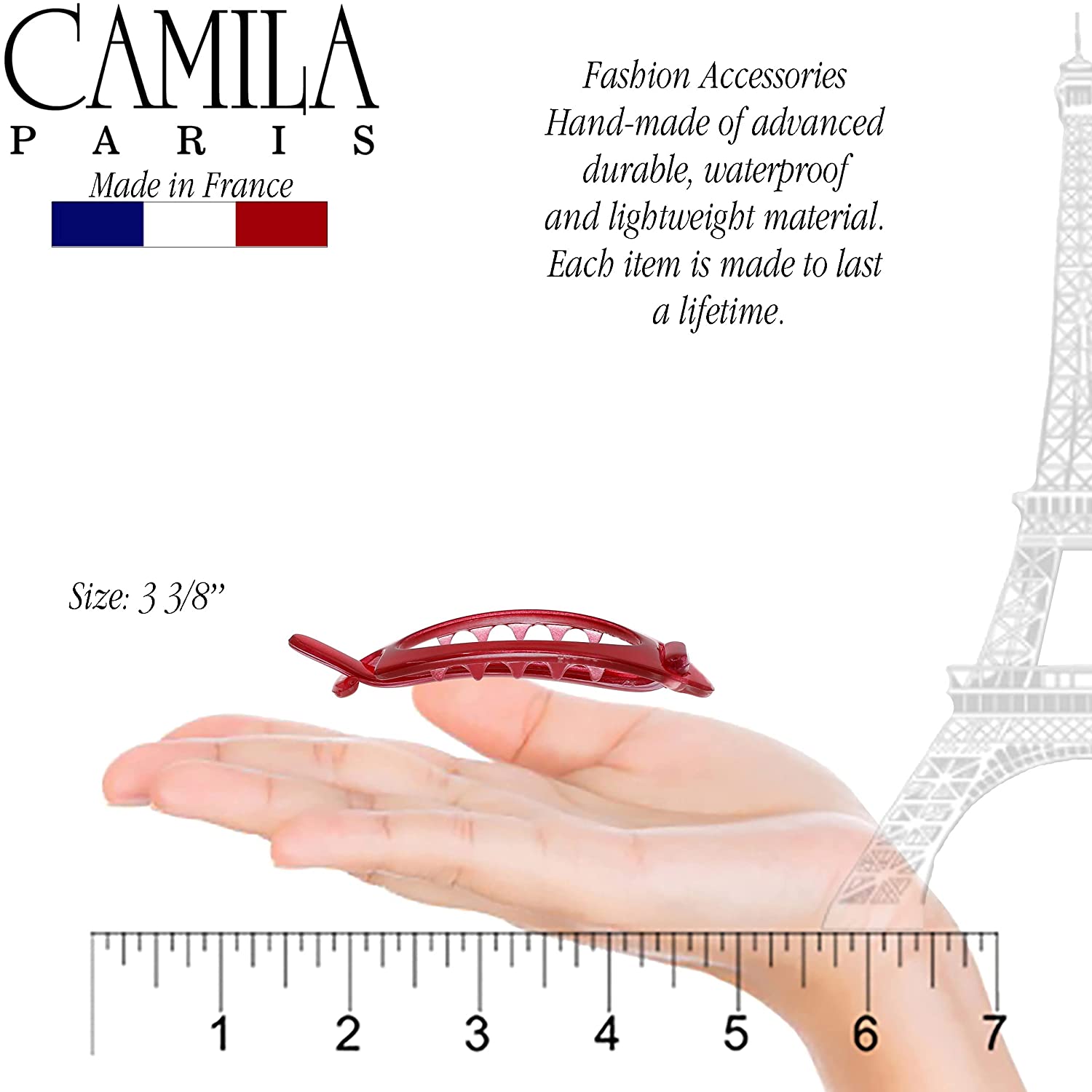 Camila Paris Metal-Free French barrette cellulose acetate
