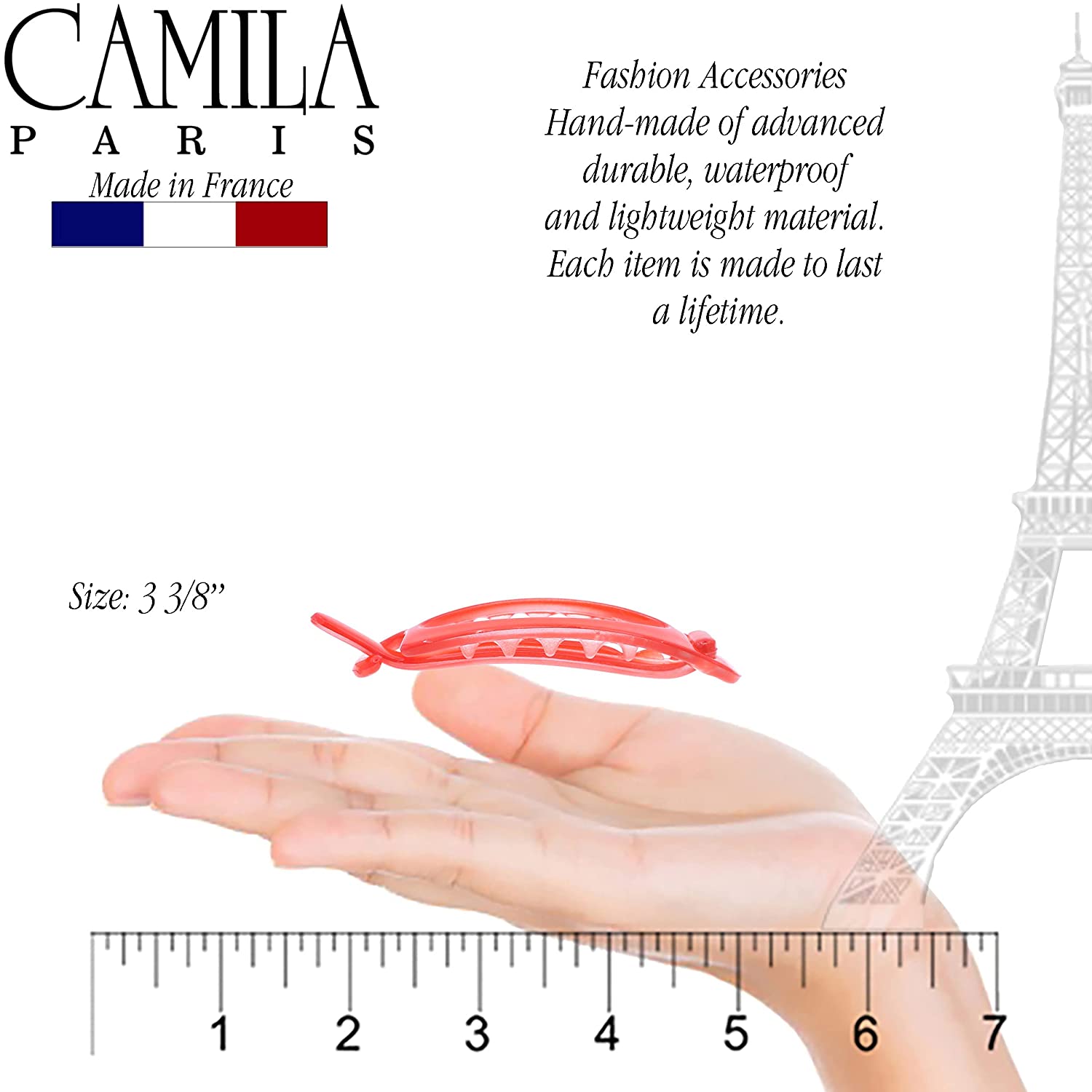 Camila Paris Metal-Free French barrette cellulose acetate