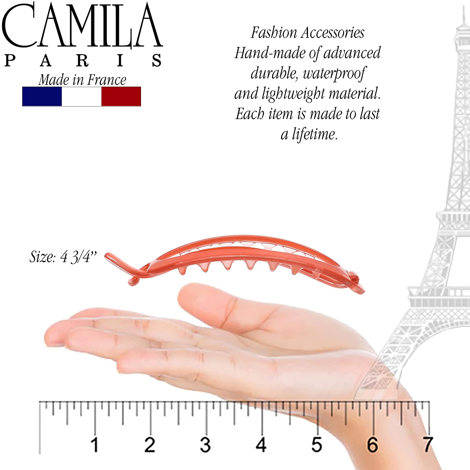 Camila Paris Metal-Free French barrette cellulose acetate