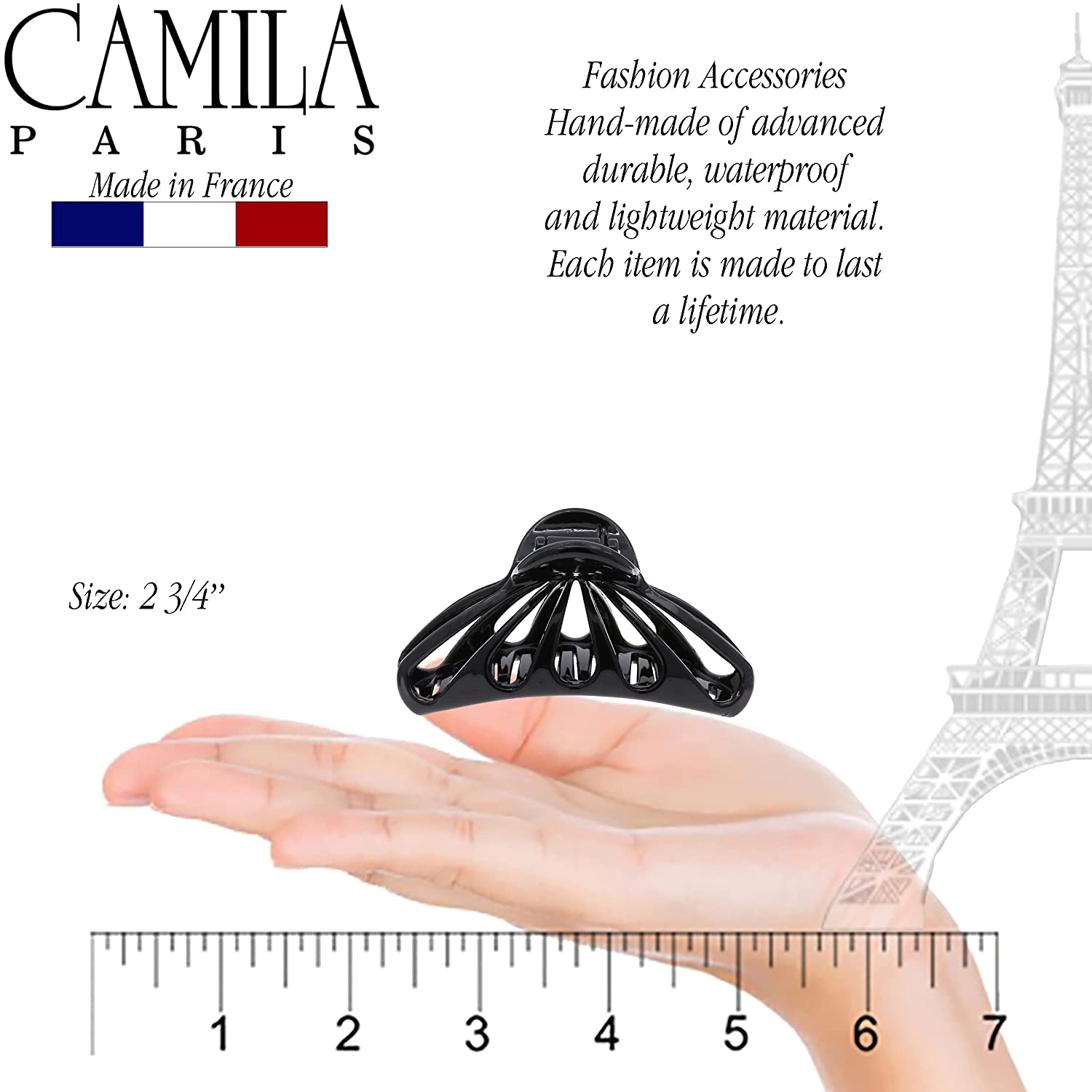 Camila Paris 3.25 Inch French claw clip cellulose acetate