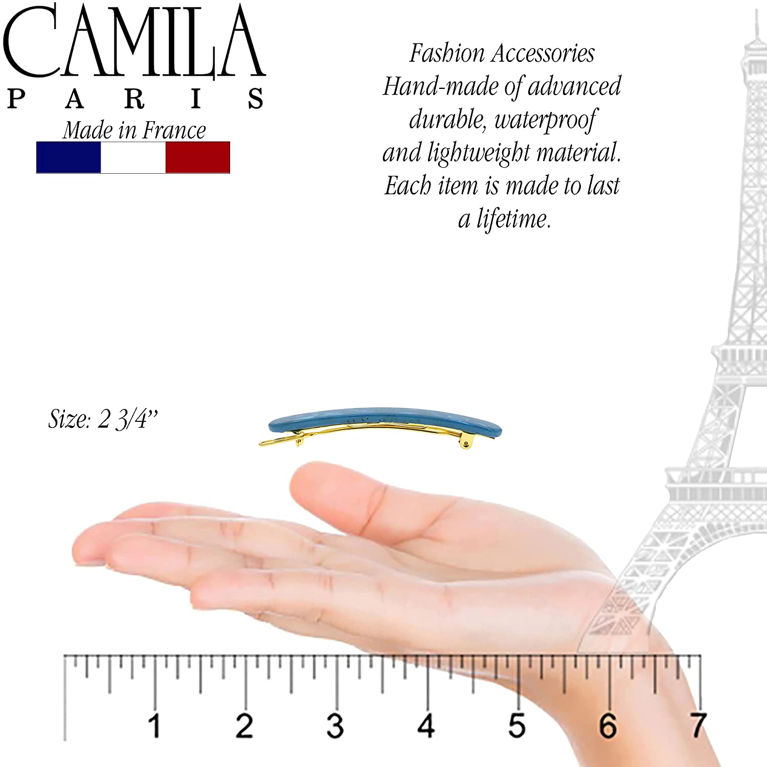 Camila Paris French barrette cellulose acetate