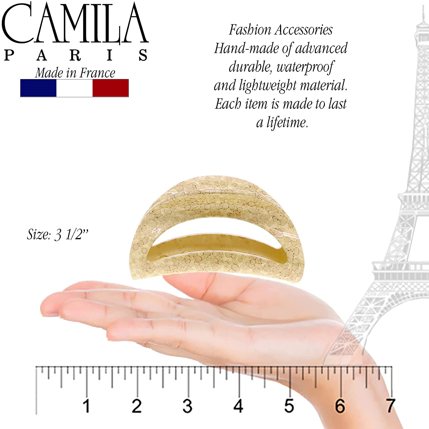 Camila Paris 3.25 Inch French hair clip cellulose acetate