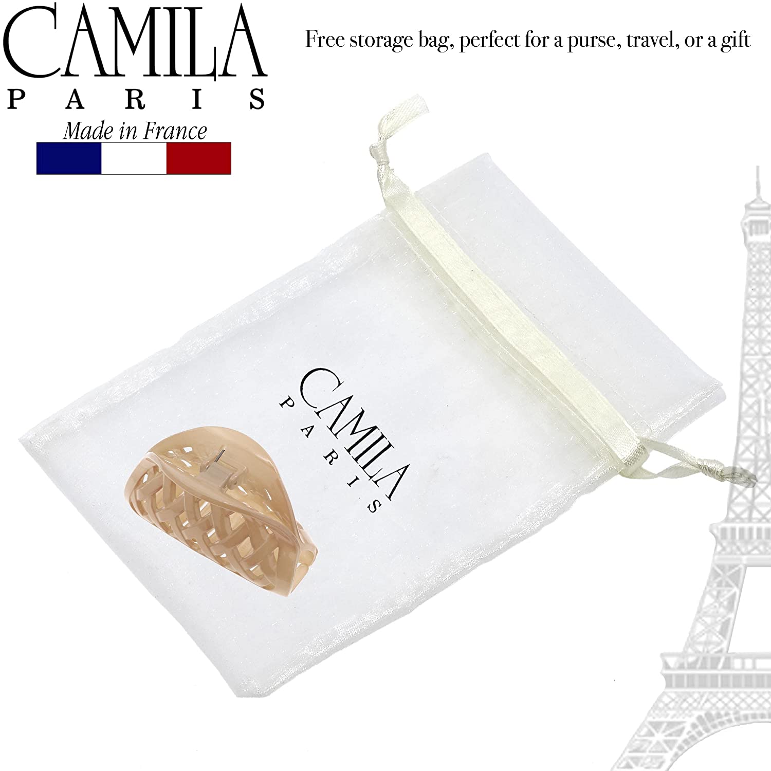 Camila Paris Spring Covered French hair clip cellulose acetate
