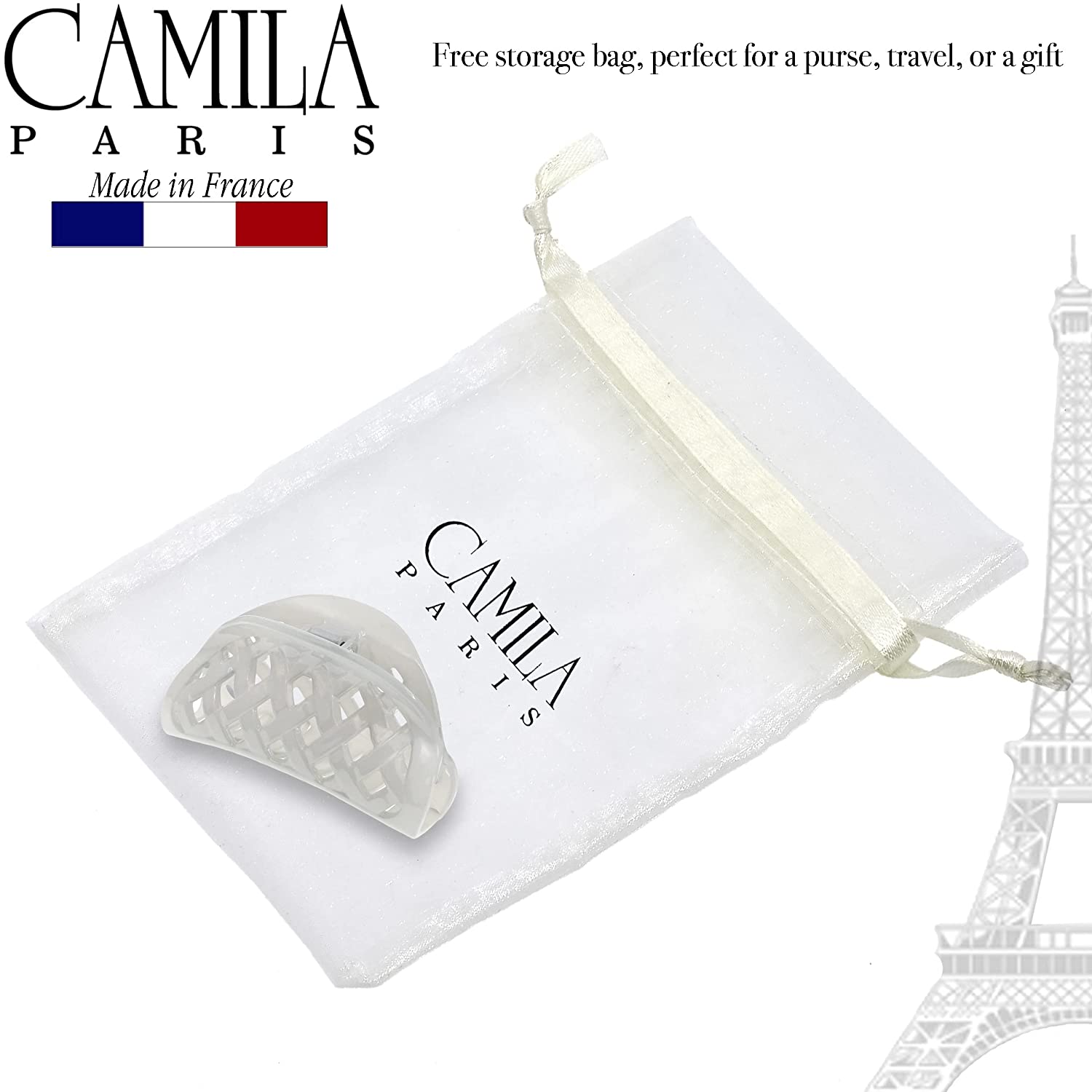 Camila Paris Spring Covered French hair clip cellulose acetate