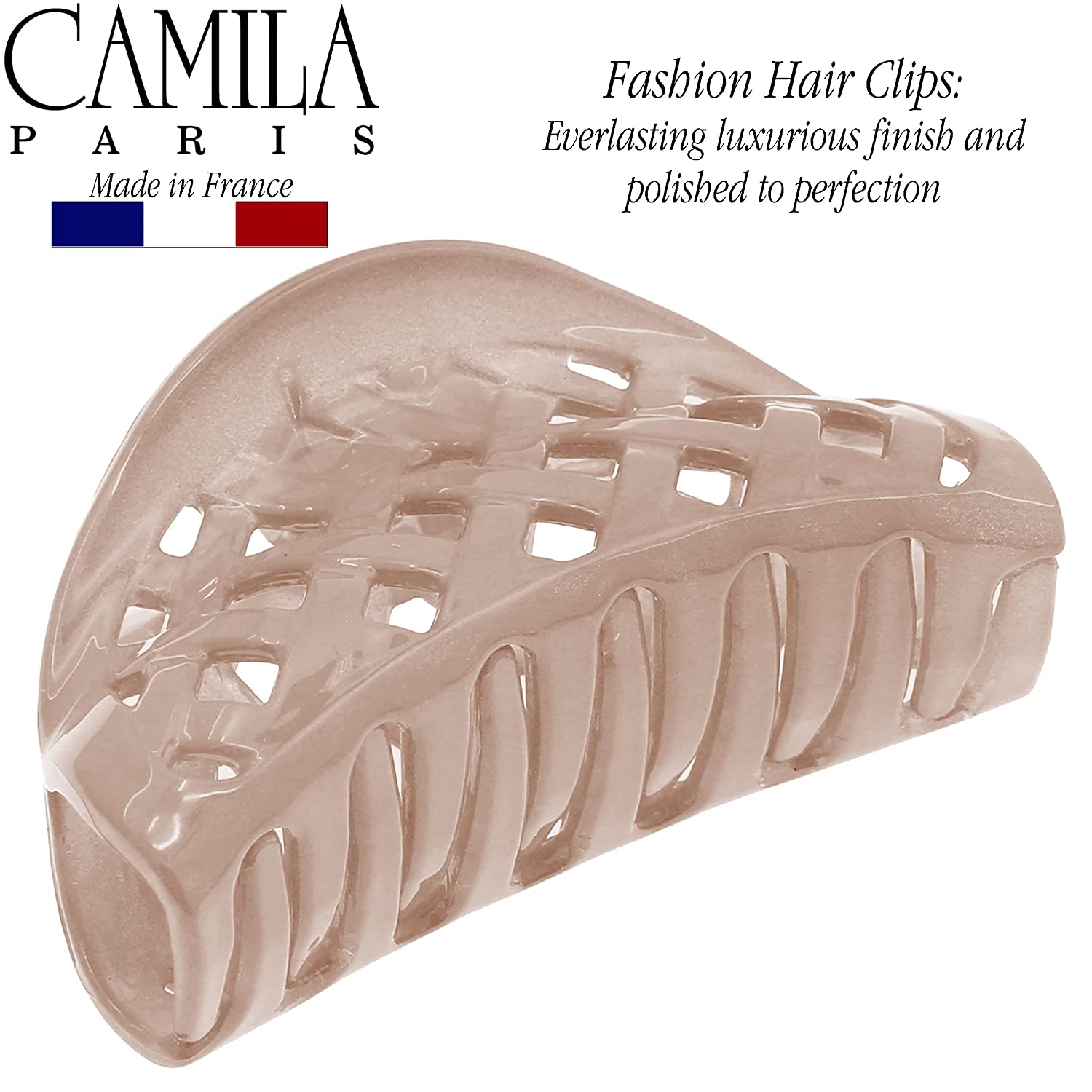 Camila Paris Spring Covered French hair clip cellulose acetate