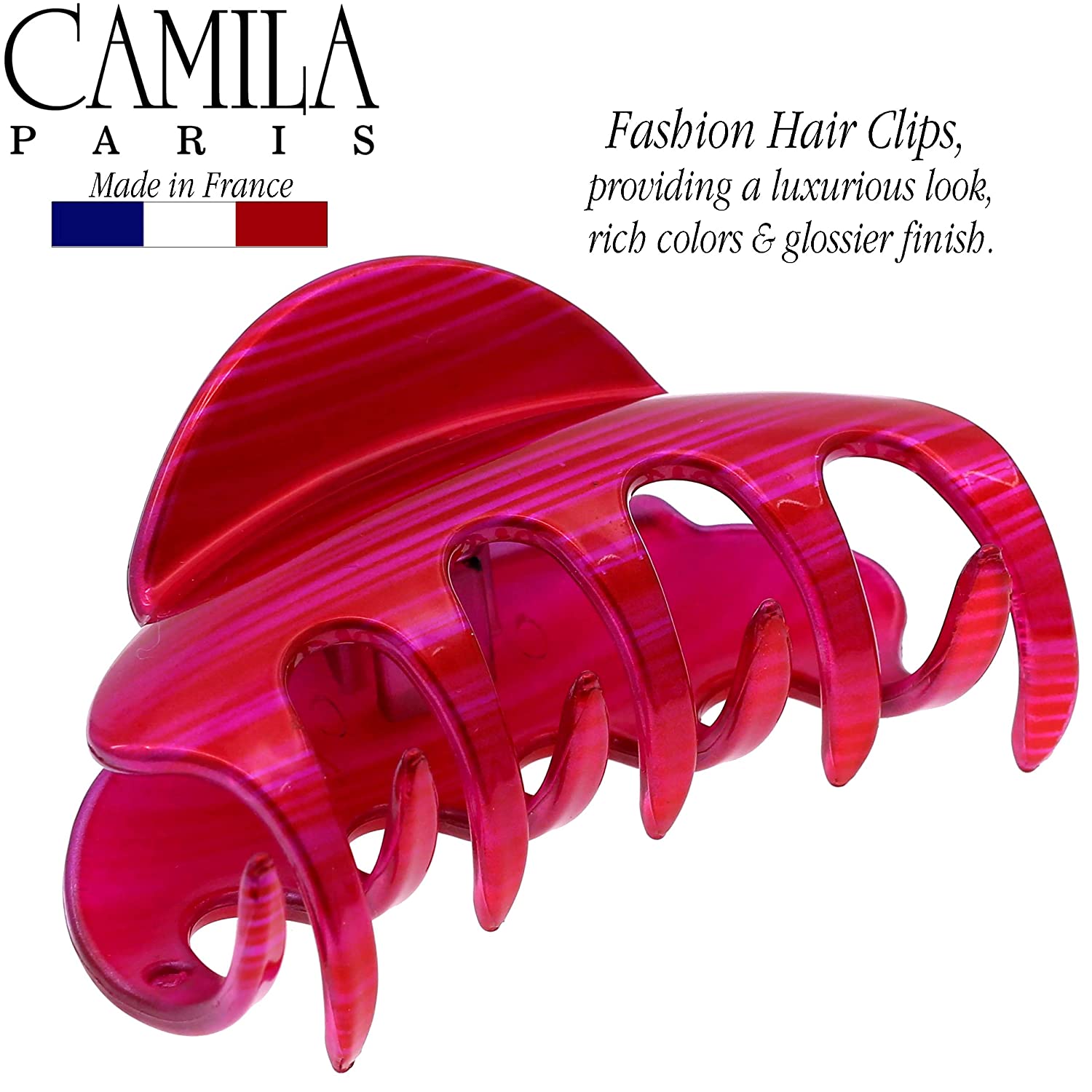Camila Paris Spring Covered French hair clip cellulose acetate