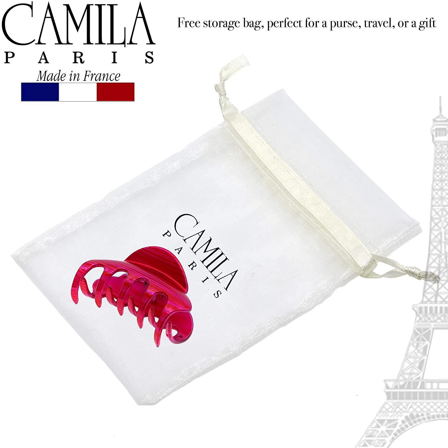 Camila Paris Spring Covered French hair clip cellulose acetate