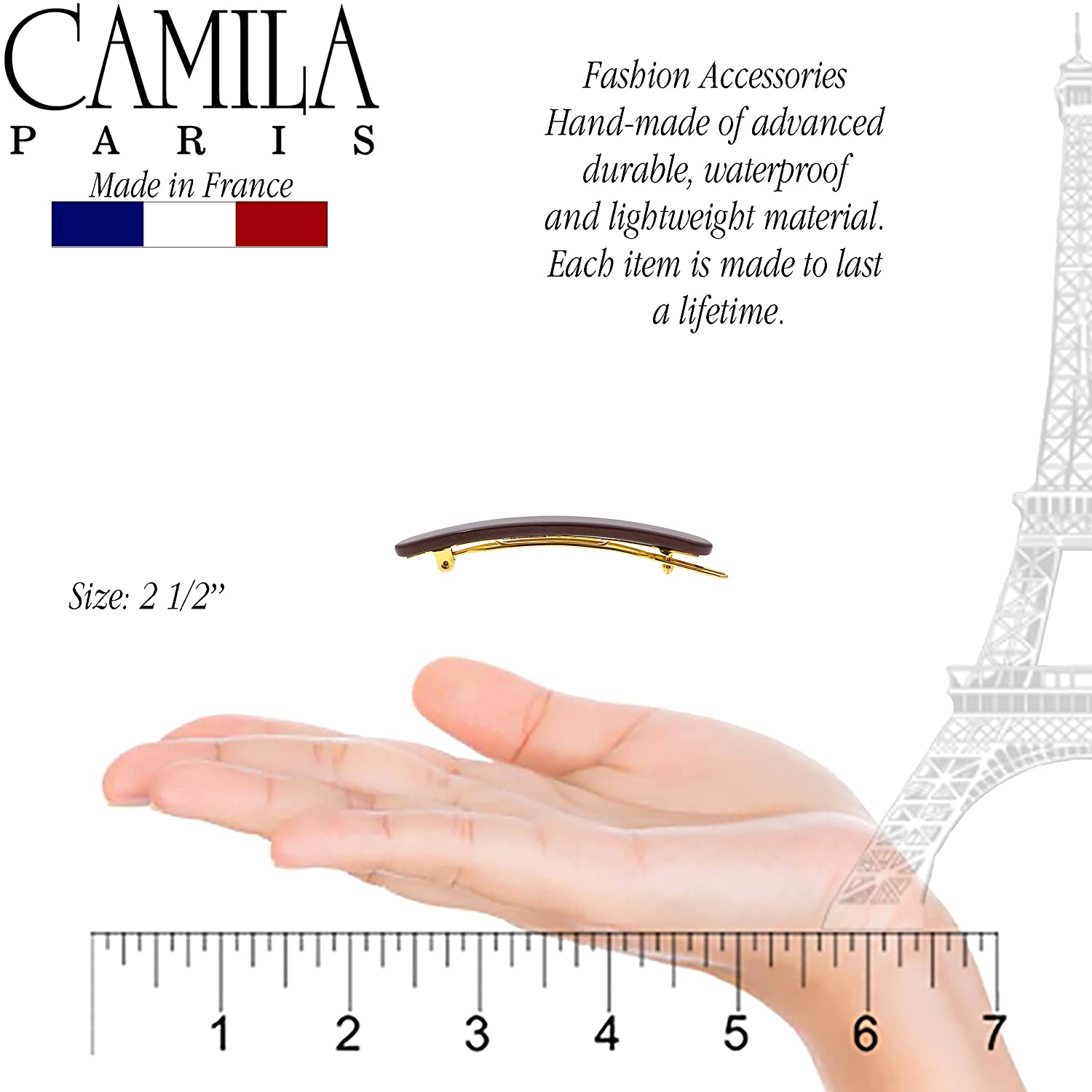 Camila Paris French barrette cellulose acetate