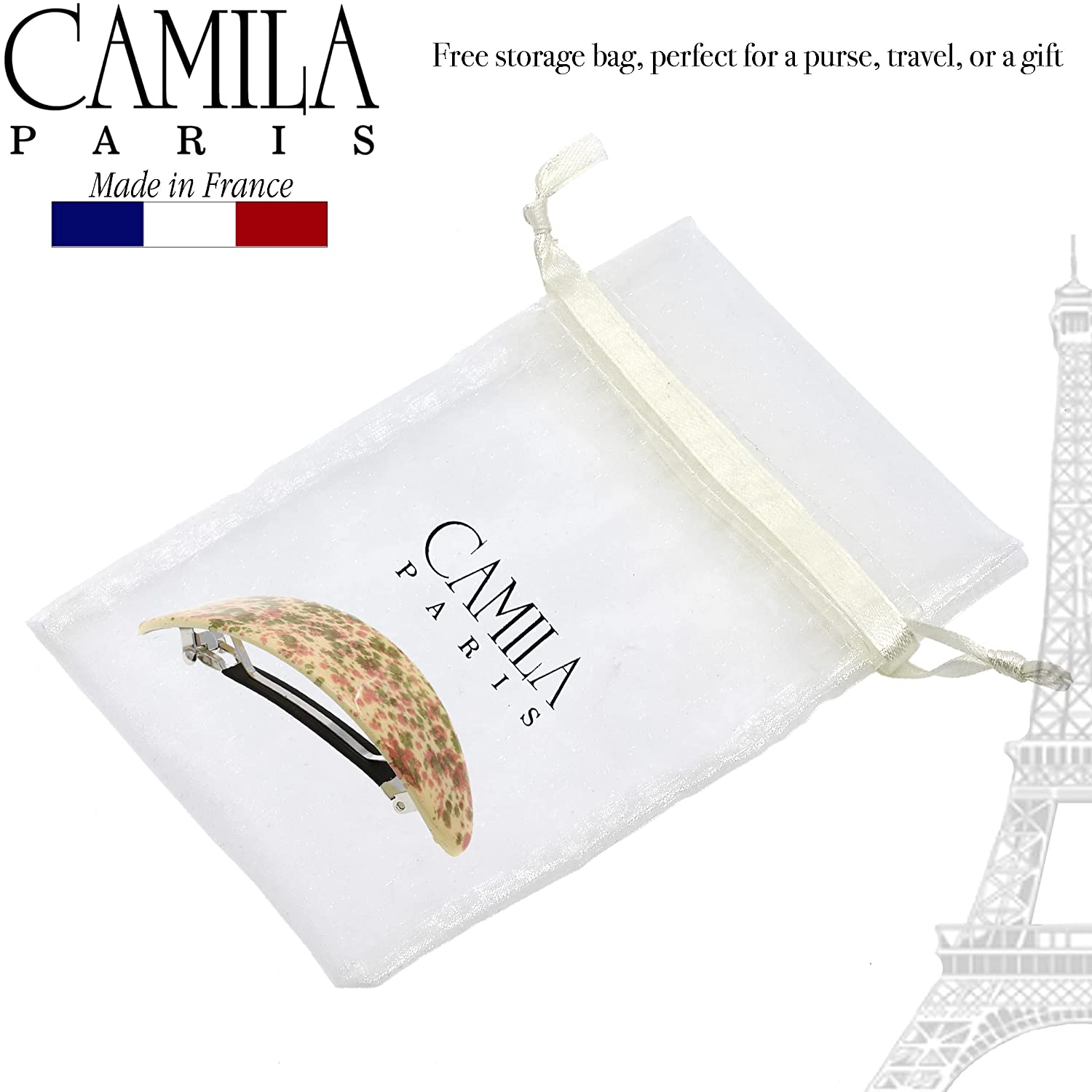 Camila Paris Hand Painted French barrette cellulose acetate