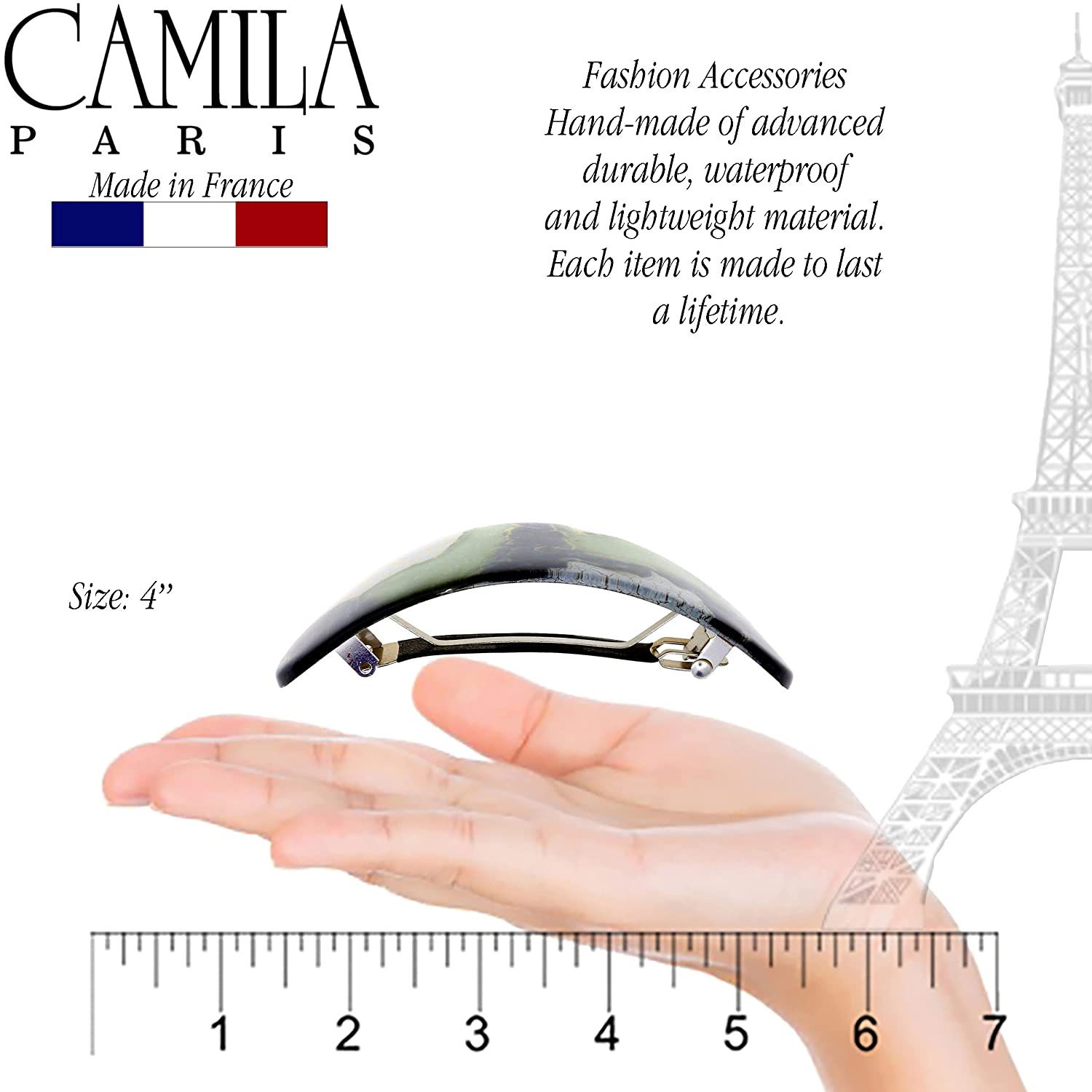 Camila Paris Hand Painted French barrette cellulose acetate