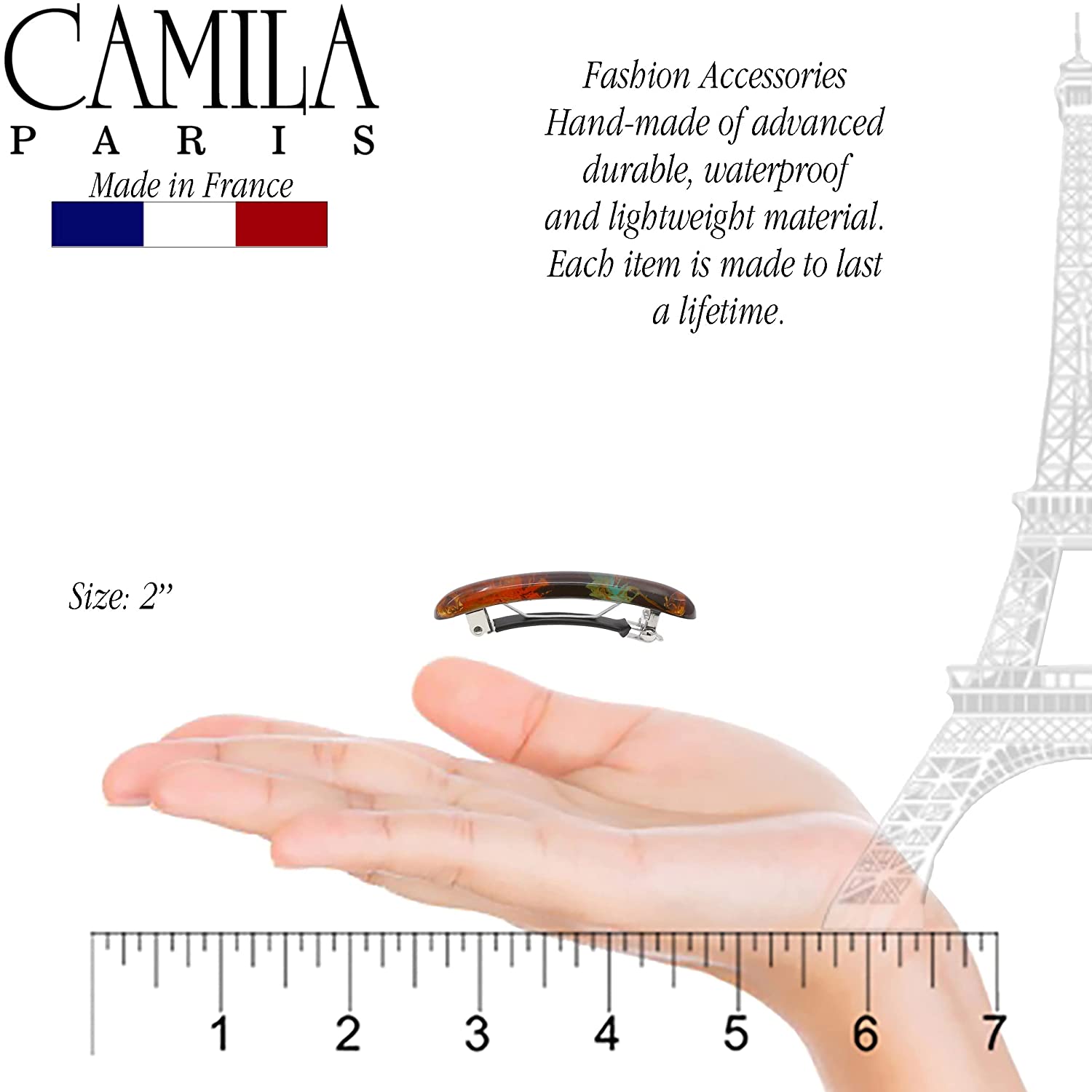 Camila Paris French barrette cellulose acetate