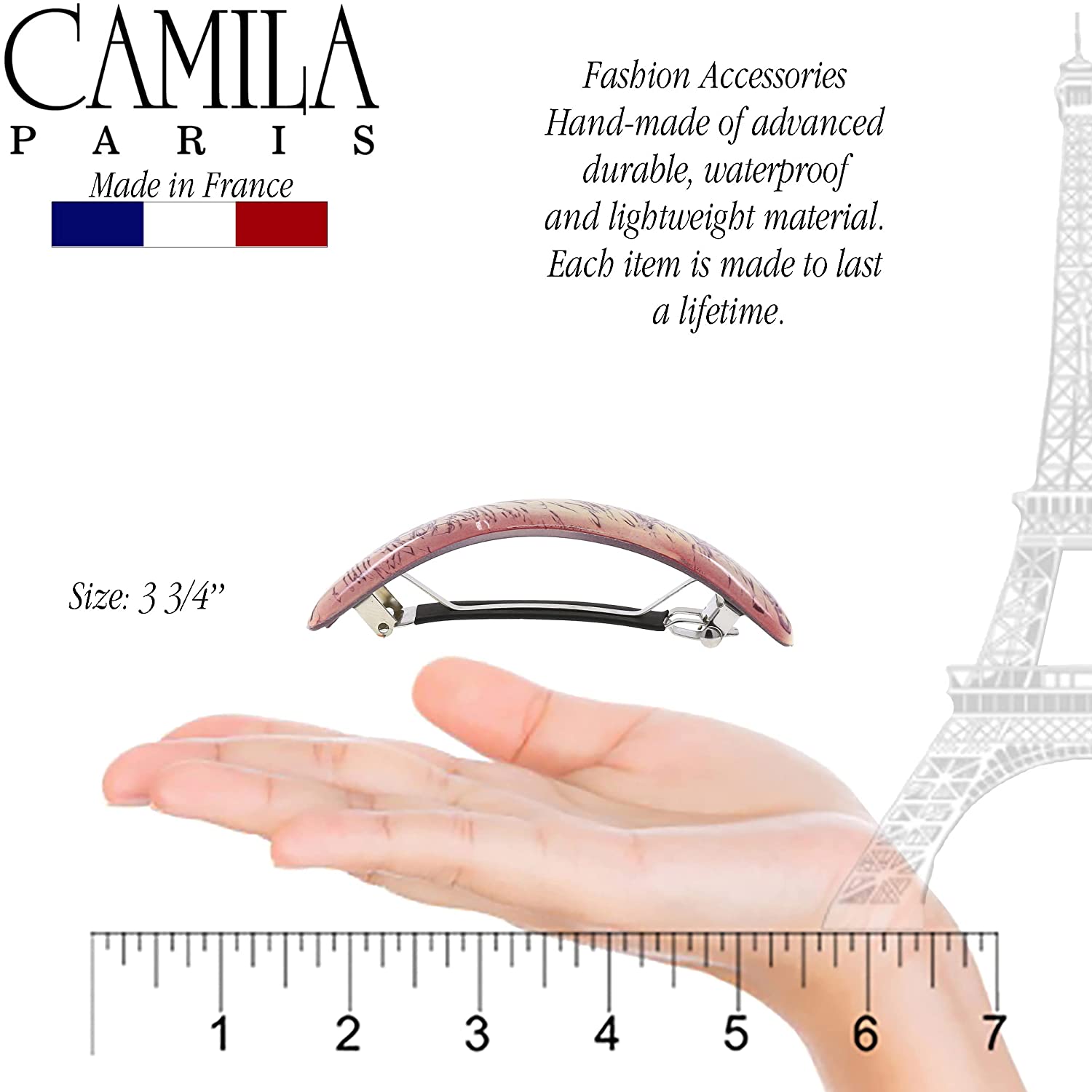 Camila Paris French barrette cellulose acetate