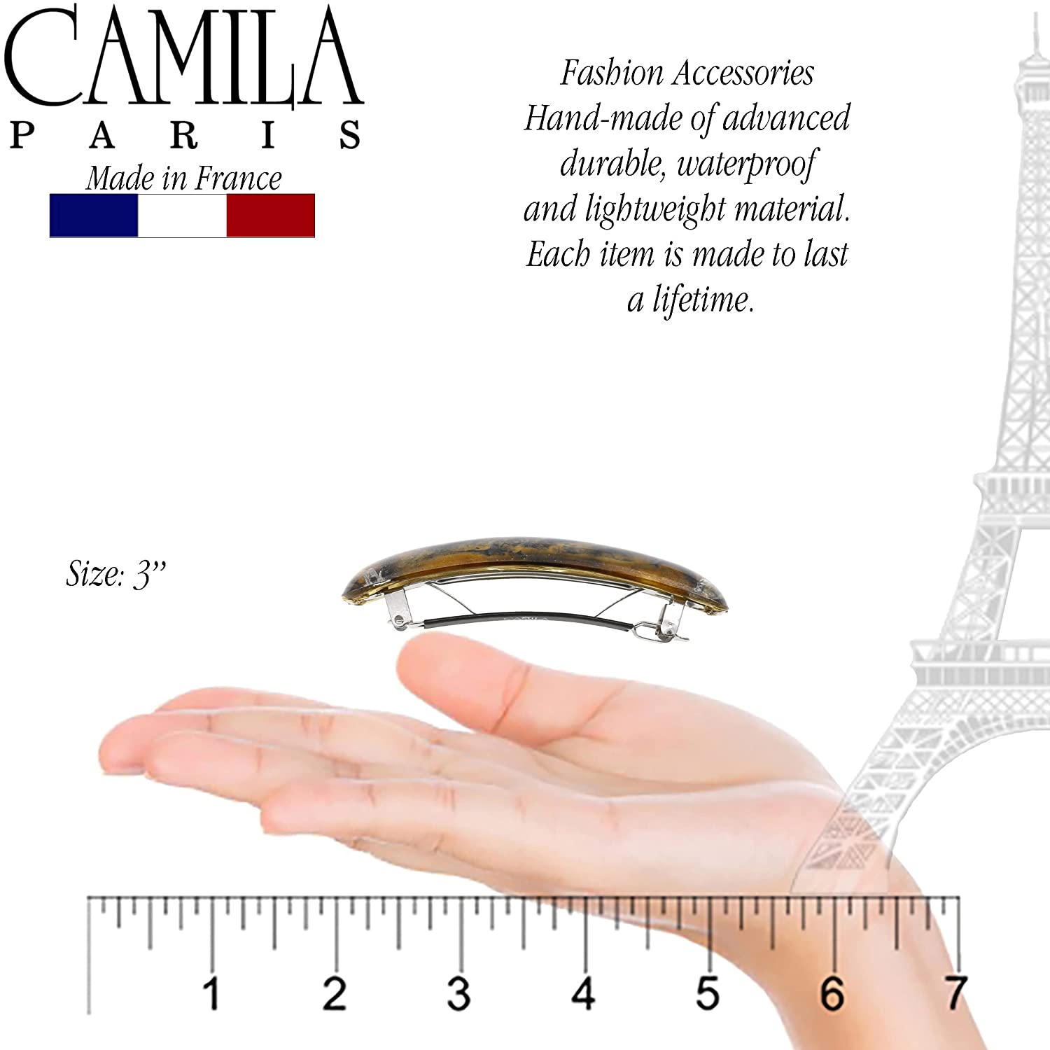 Camila Paris French barrette cellulose acetate