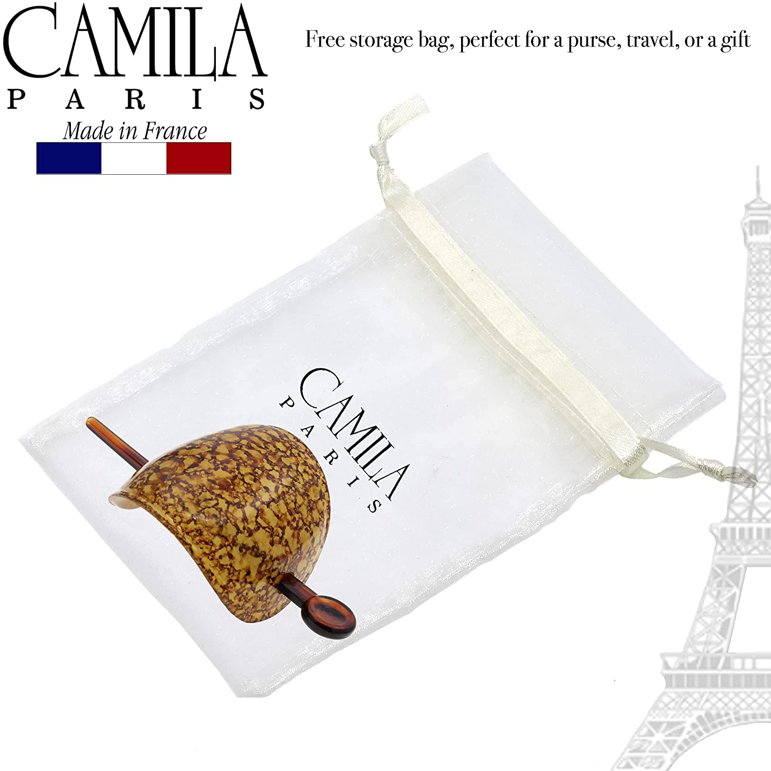Camila Paris Pink/Green French hair slide cellulose acetate