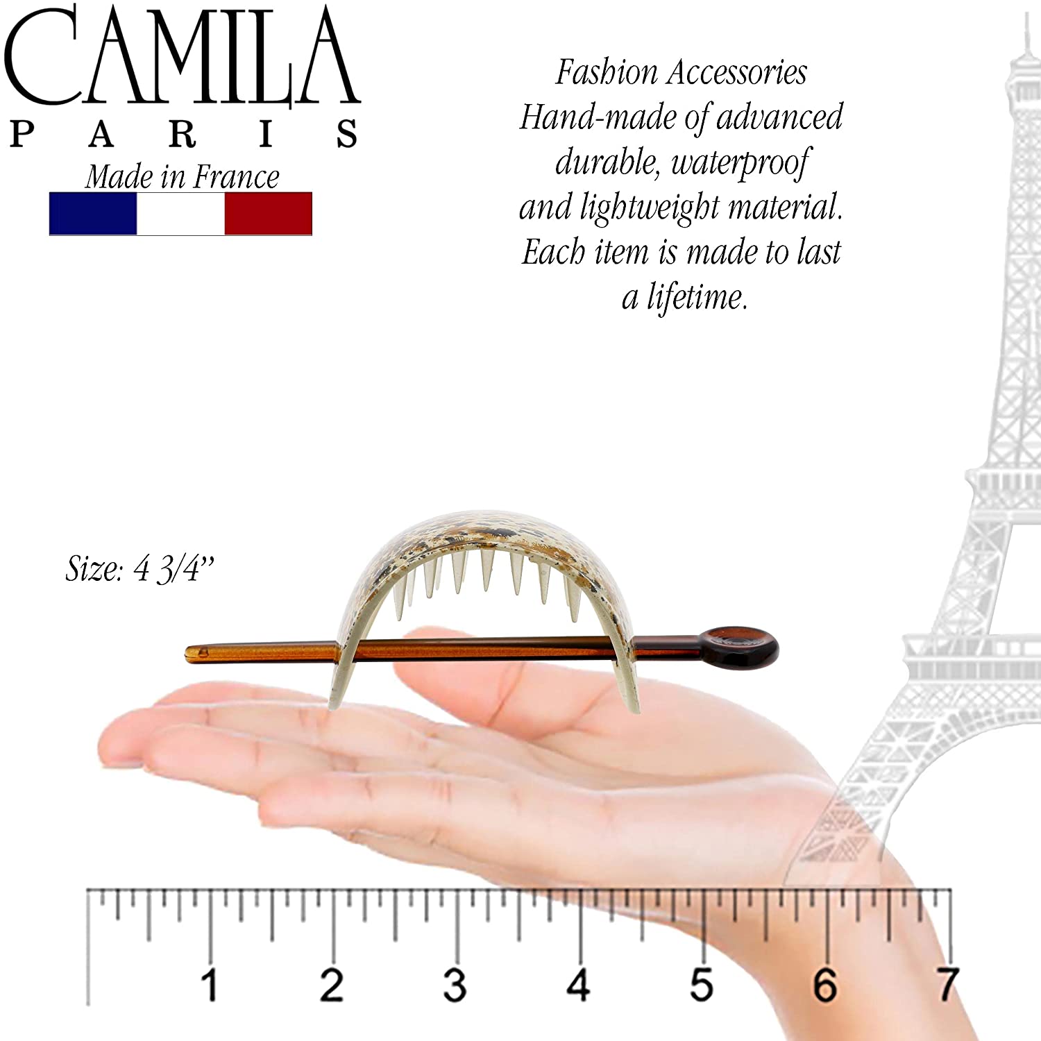 Camila Paris French hair slide cellulose acetate