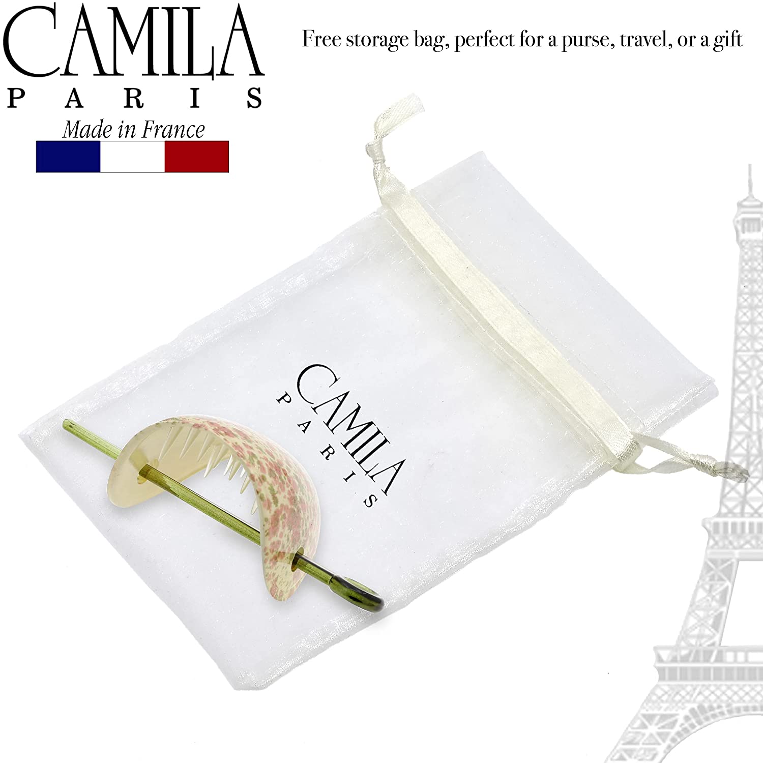 Camila Paris French hair slide cellulose acetate