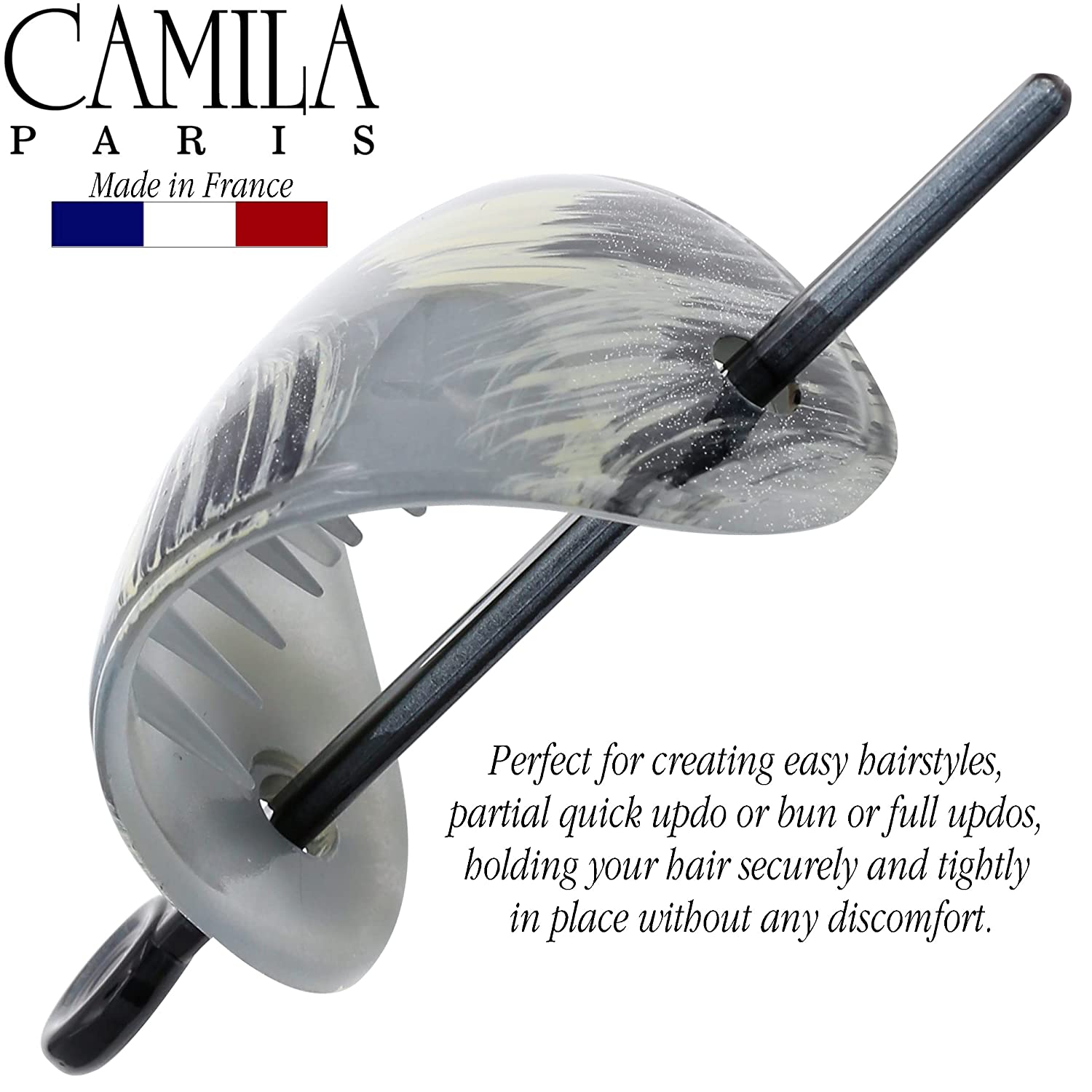 Camila Paris French hair slide cellulose acetate
