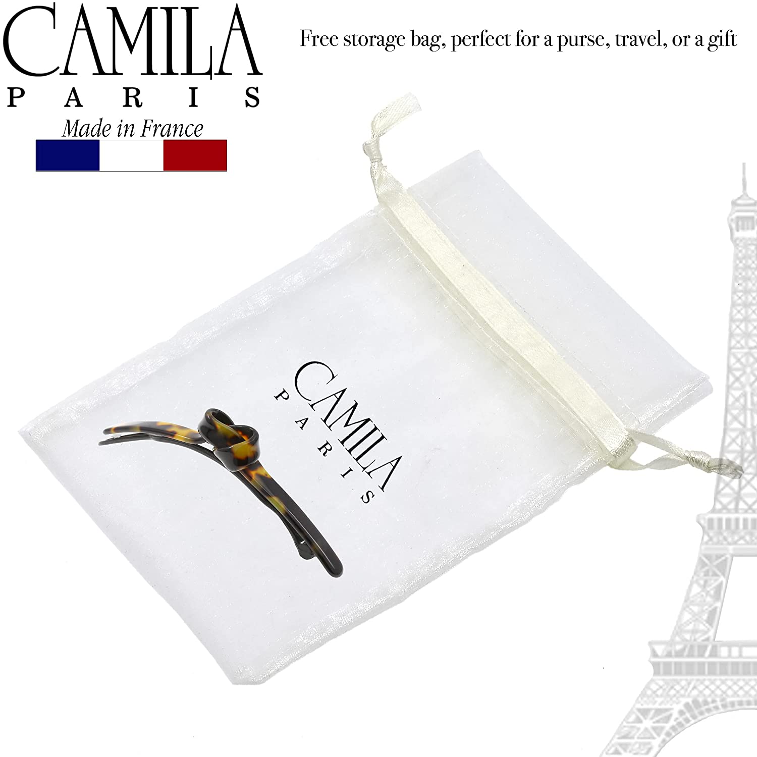 Camila Paris Metal-Free French barrette cellulose acetate handmade