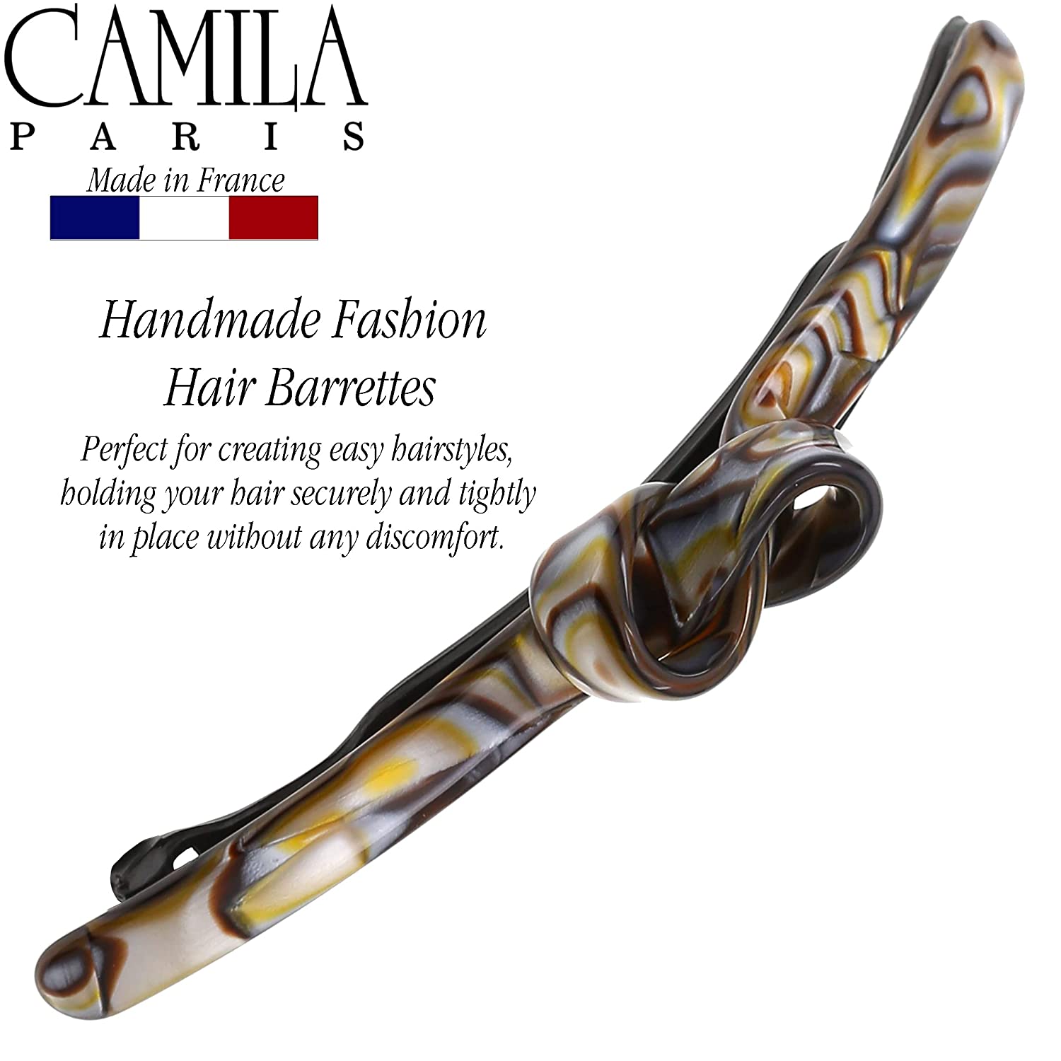 Camila Paris Metal-Free French barrette cellulose acetate handmade