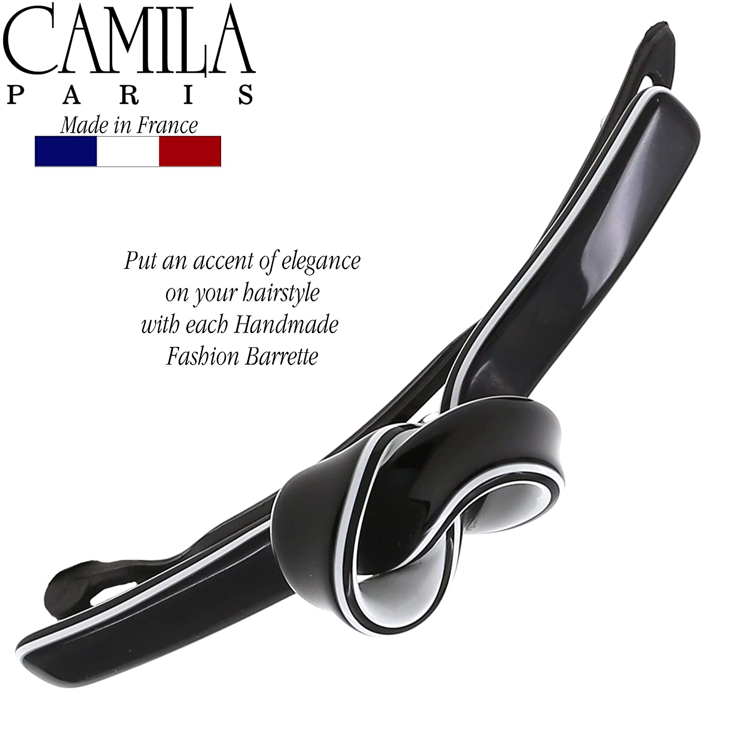 Camila Paris 3 Inch Metal-Free French barrette cellulose acetate handmade