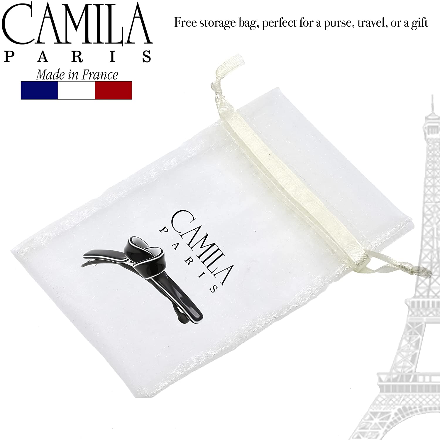 Camila Paris 3 Inch Metal-Free French barrette cellulose acetate handmade
