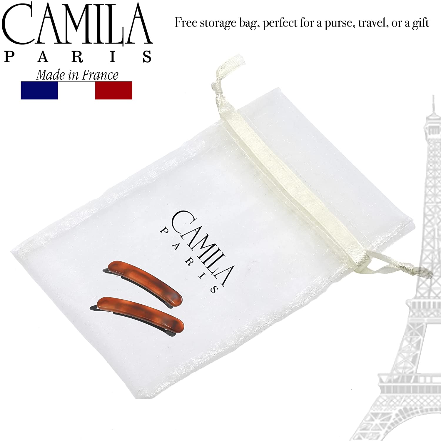 Camila Paris 1.75 Inch Metal-Free French barrette cellulose acetate