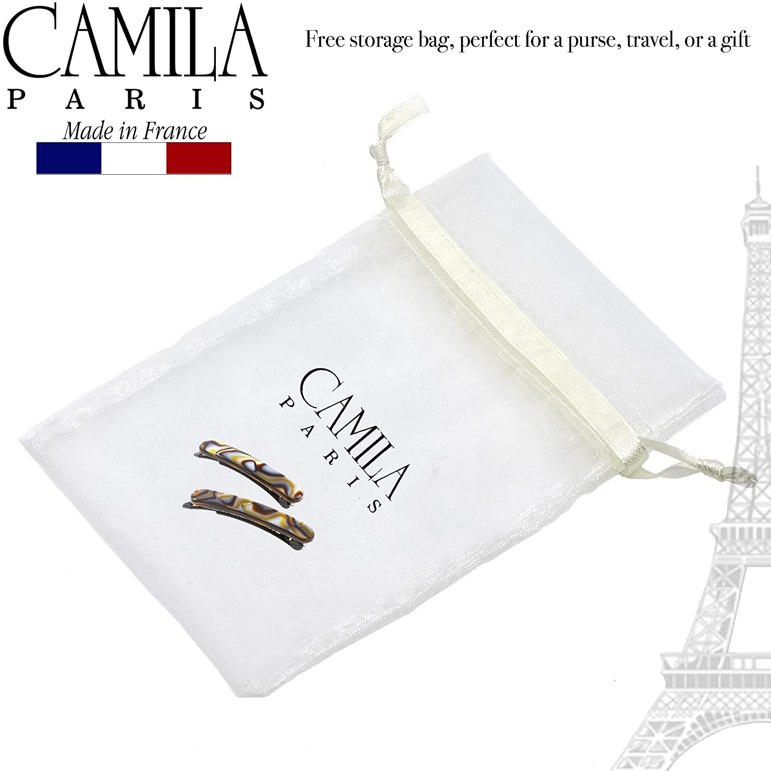 Camila Paris 2.5 Inch Metal-Free French barrette cellulose acetate