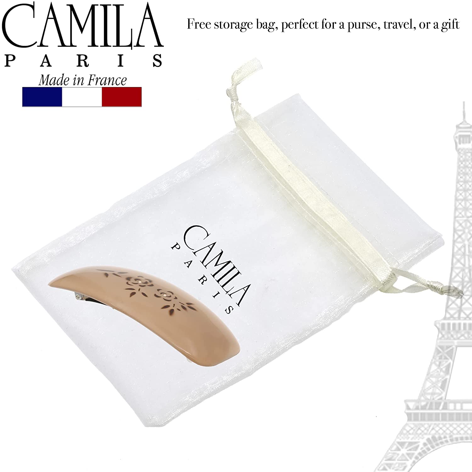 Camila Paris Blue French barrette cellulose acetate