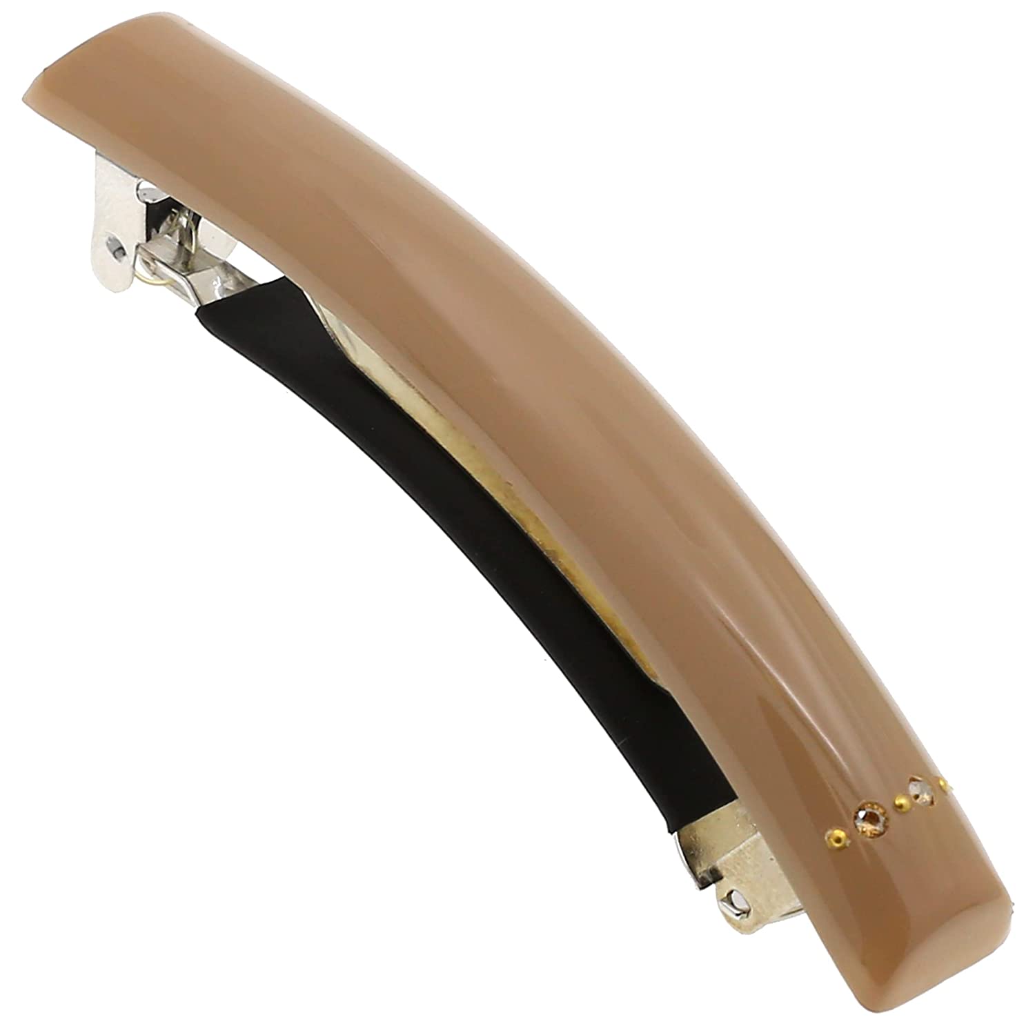 Camila Paris Beige 3.5 inch French barrette cellulose acetate