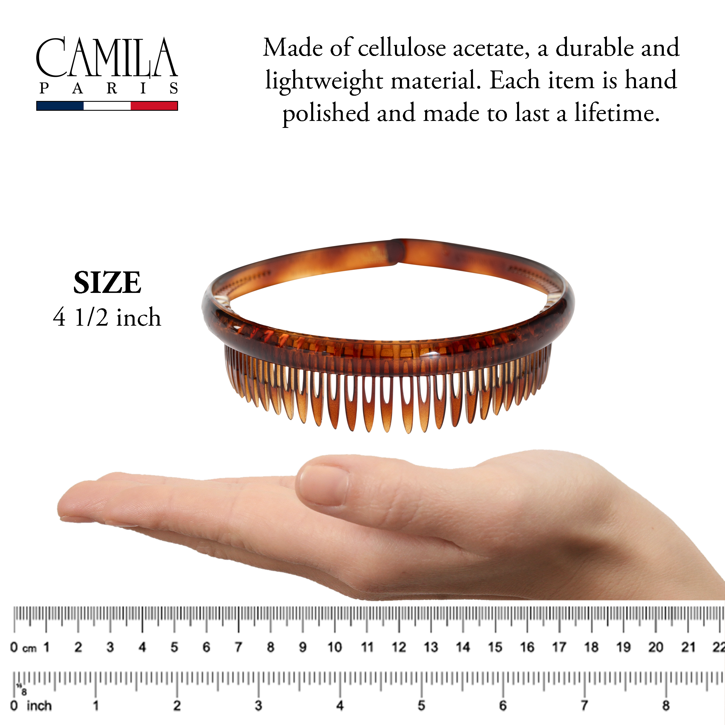 Camila Paris Nude French headband cellulose acetate