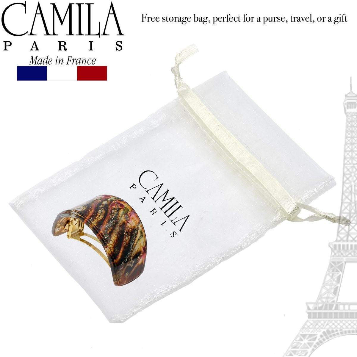 Camila Paris French barrette cellulose acetate