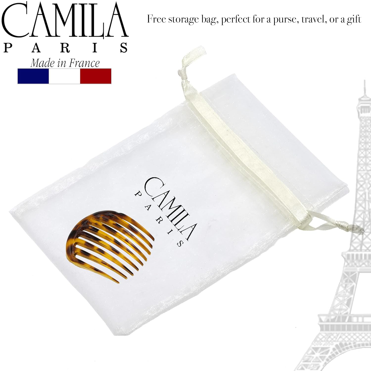 Camila Paris Detangling French side comb cellulose acetate